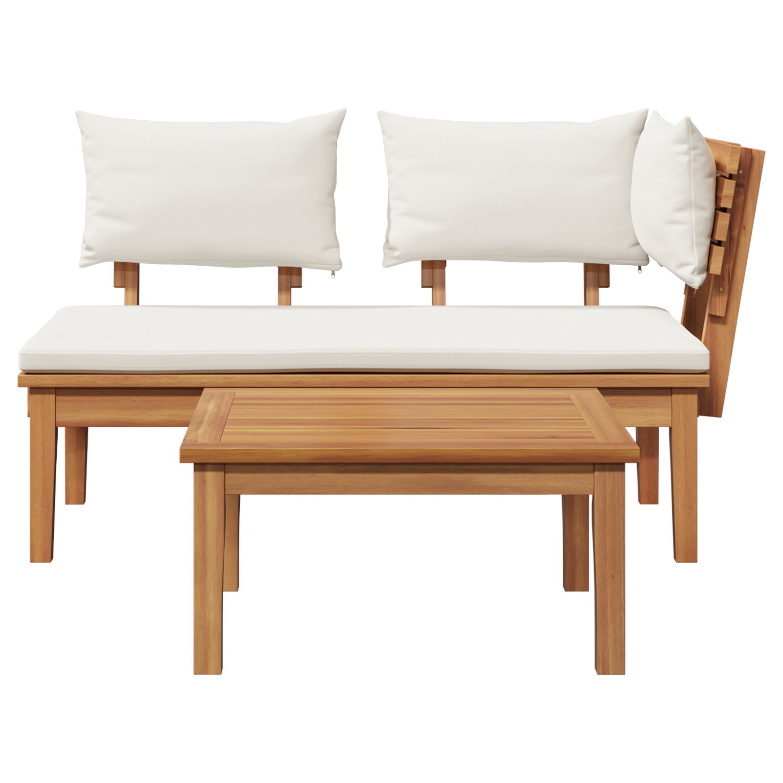 2 Piece Garden Bench Set Solid Wood Teak - Image 7