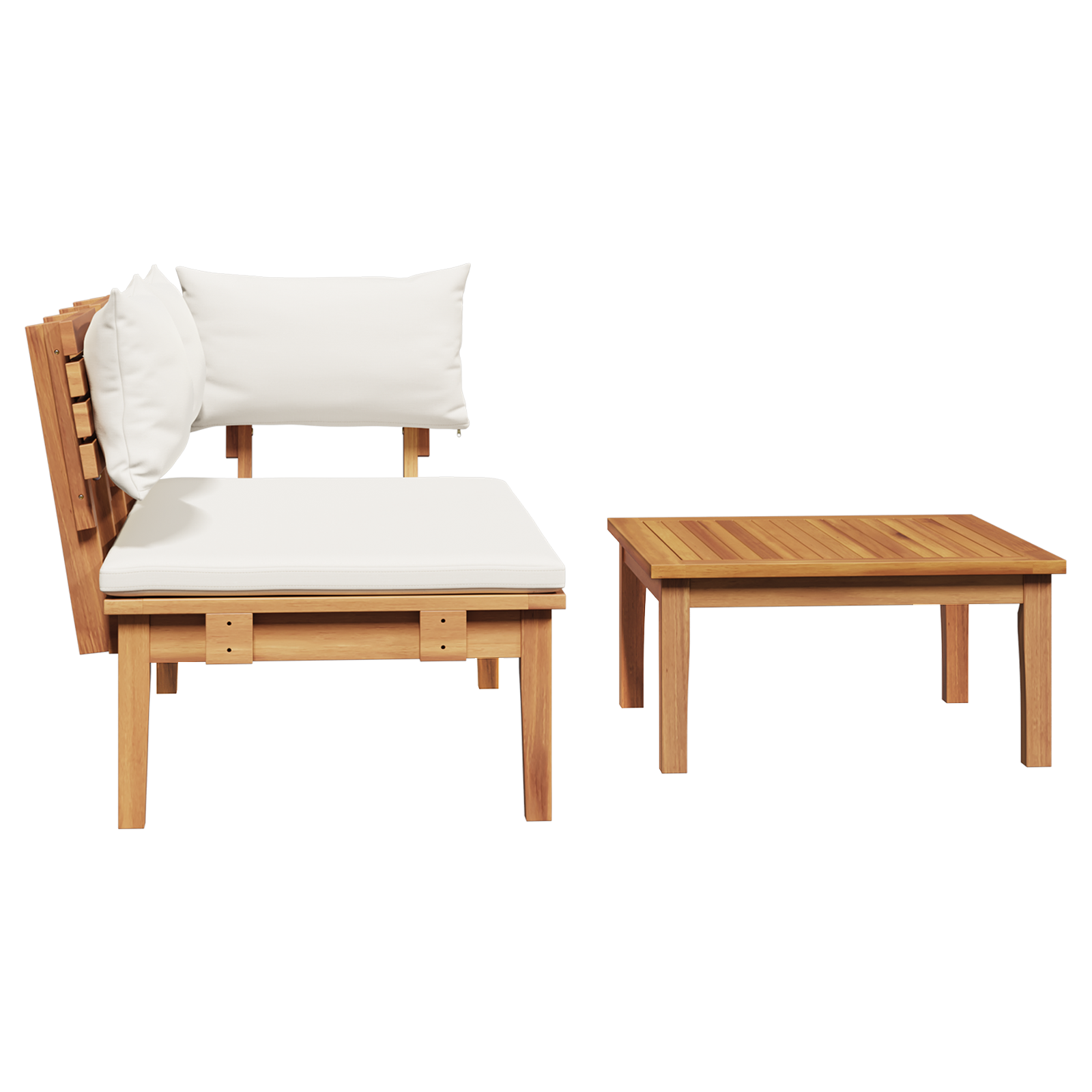 2 Piece Garden Bench Set Solid Wood Teak - Image 8