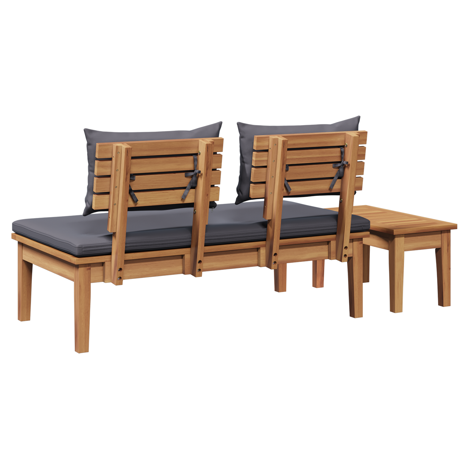 2 Piece Garden Bench Set Solid Wood Teak - Image 10