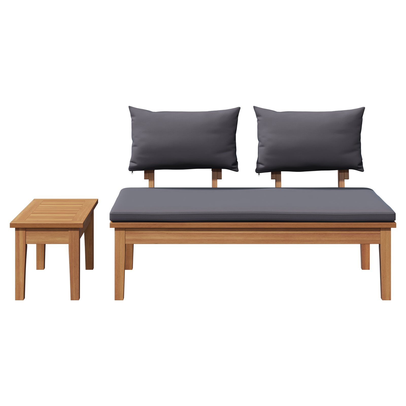 2 Piece Garden Bench Set Solid Wood Teak - Image 8