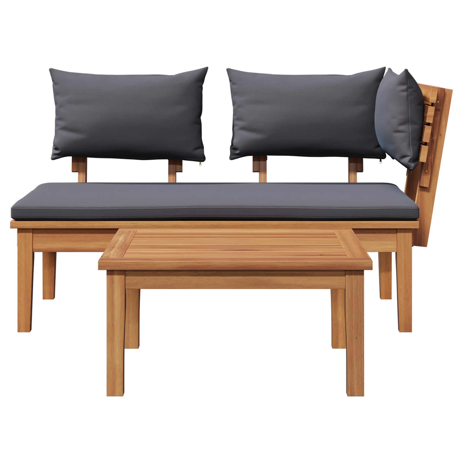 2 Piece Garden Bench Set Solid Wood Teak - Image 7
