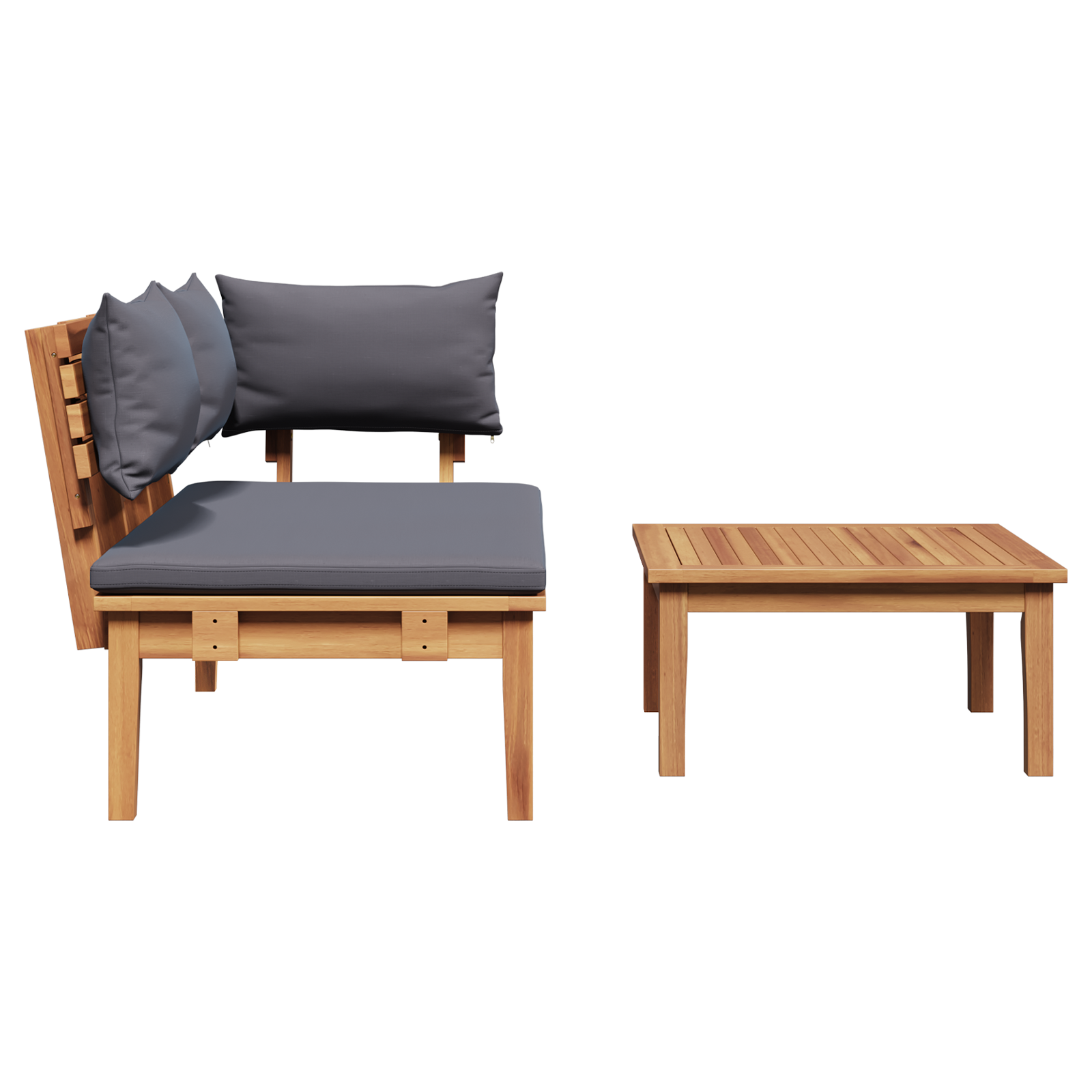 2 Piece Garden Bench Set Solid Wood Teak - Image 8
