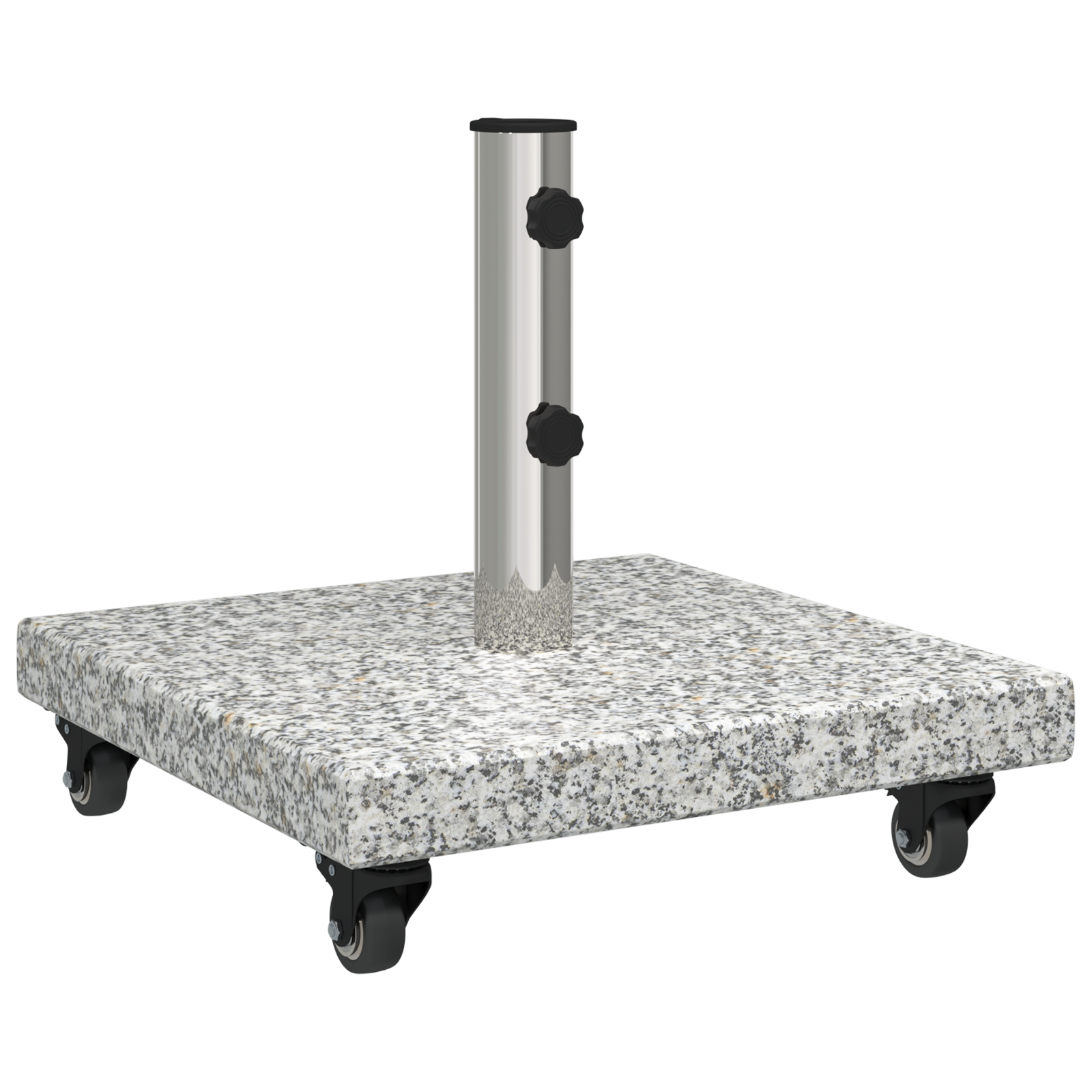 Wheeled Parasol Base for Ø38/48mm Poles Grey Granite 30 kg Square - Image 2