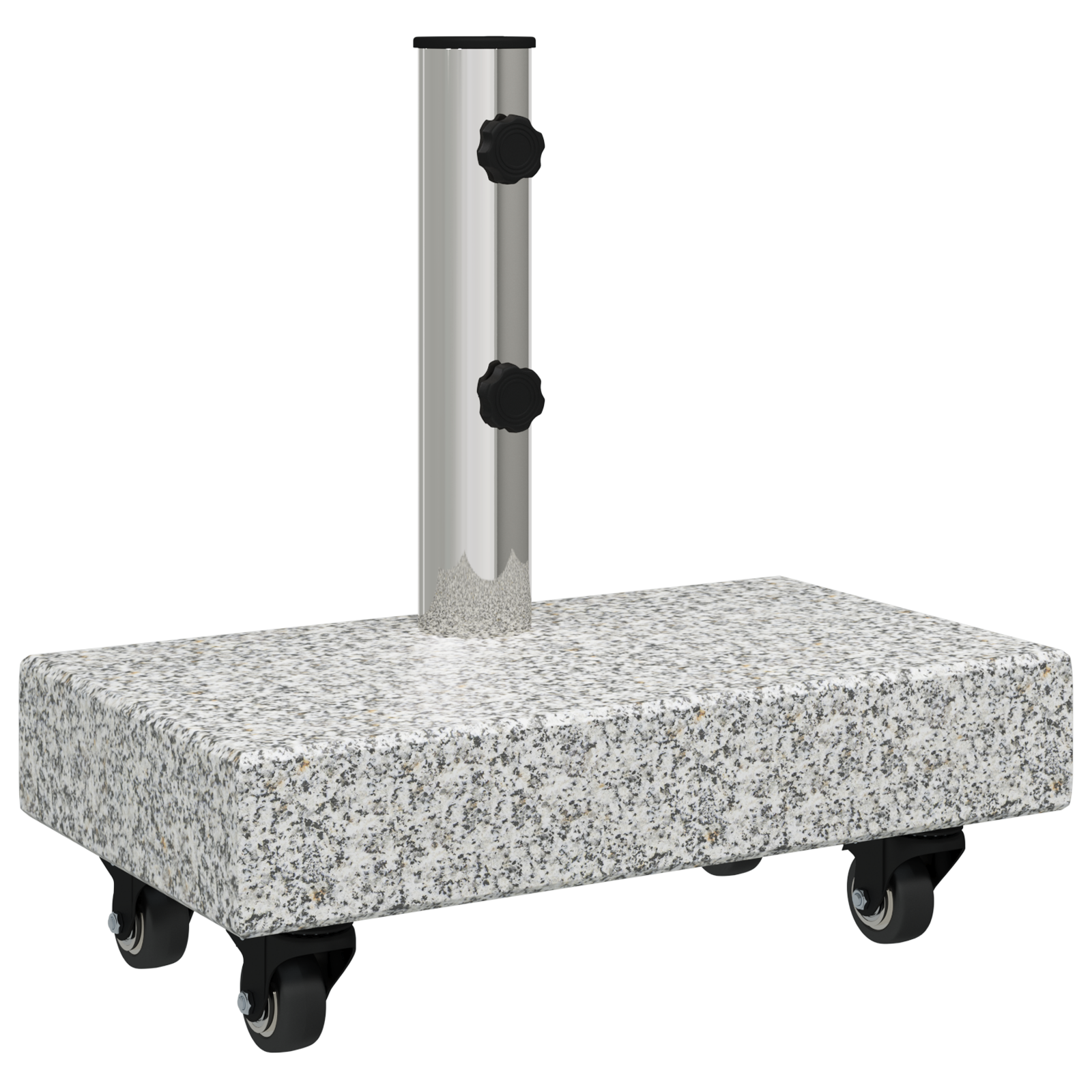 Wheeled Parasol Base for Ø38/48mm Poles Grey Granite 25 kg Rectangular - Image 2