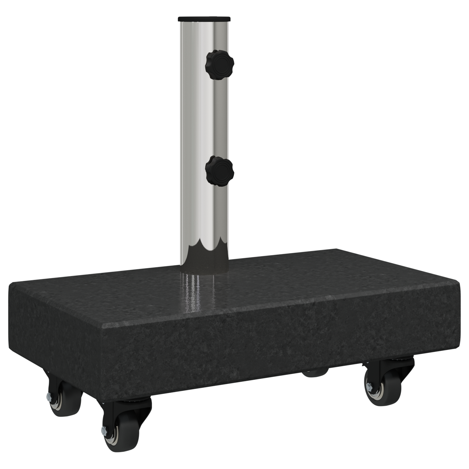 Wheeled Parasol Base for Ø38/48mm Poles Black Granite 25 kg Rectangular - Image 2