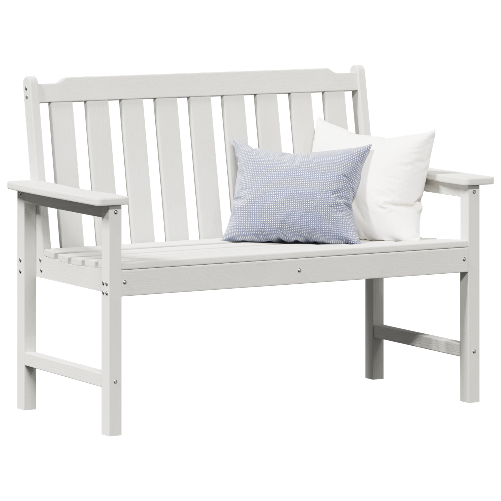 Garden Bench White 120 cm HDPE - Image 3