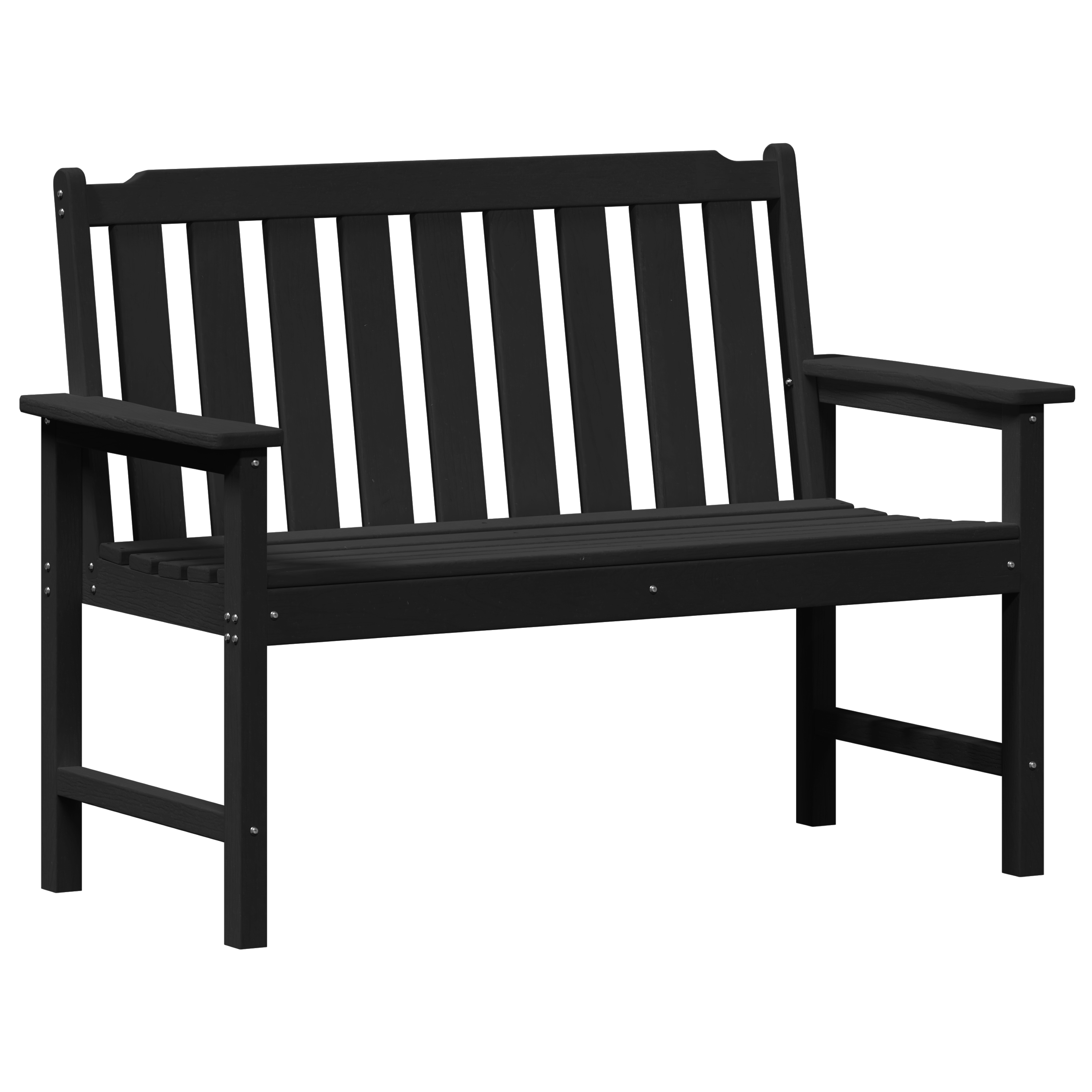 Thumbnail - vidaXL Gartenbank Schwarz 120 cm HDPE