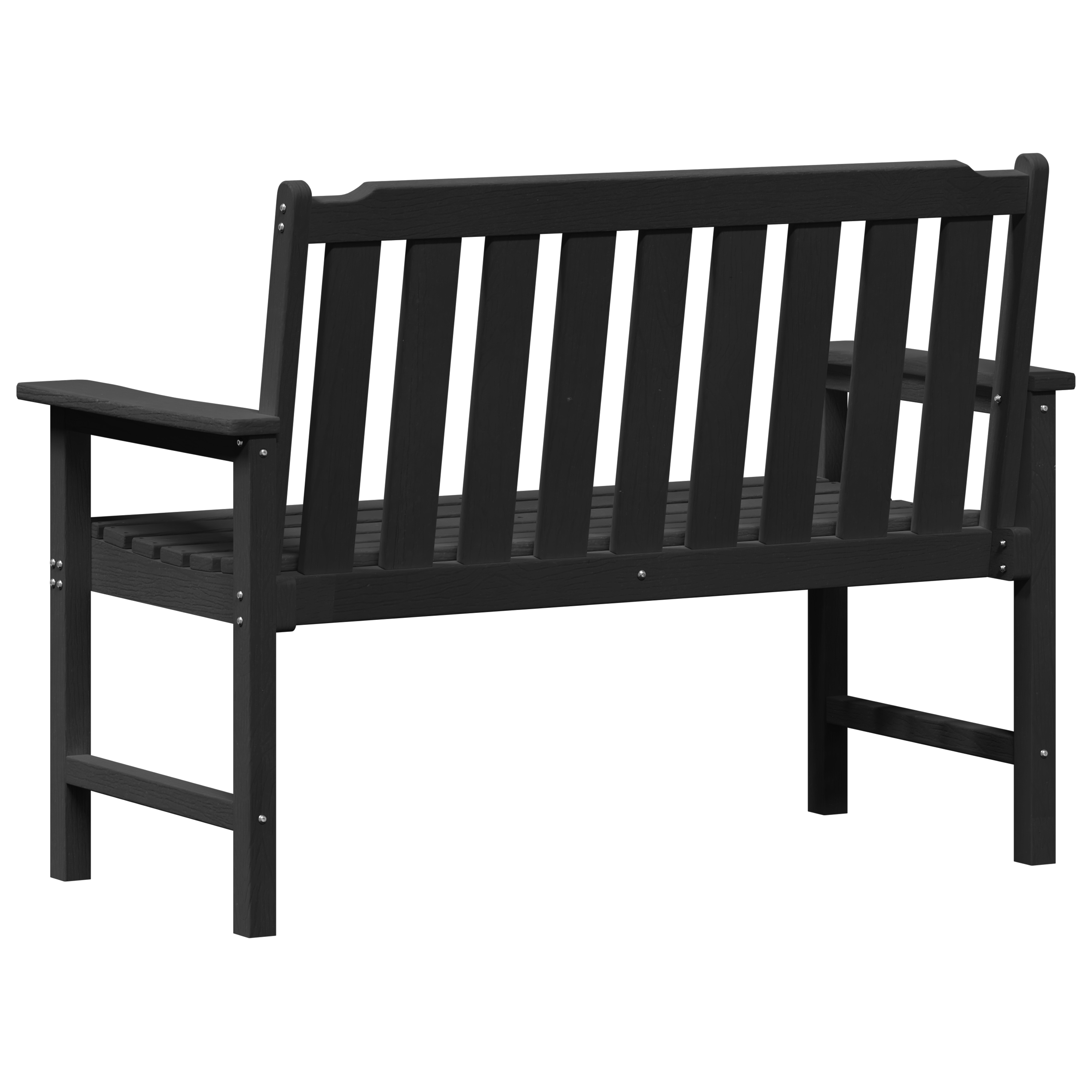 Garden Bench Black 120 cm HDPE - Image 7