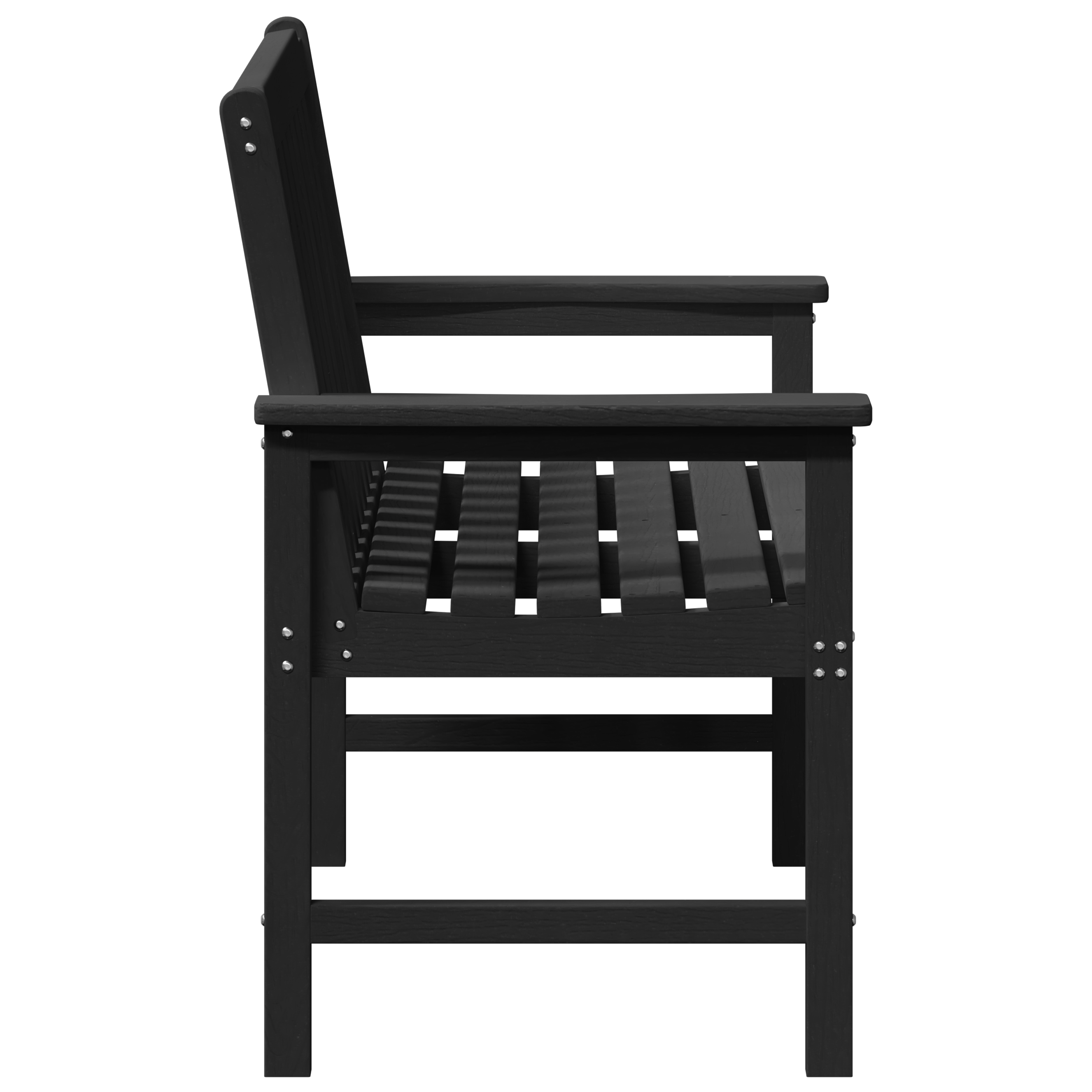 Garden Bench Black 120 cm HDPE - Image 6