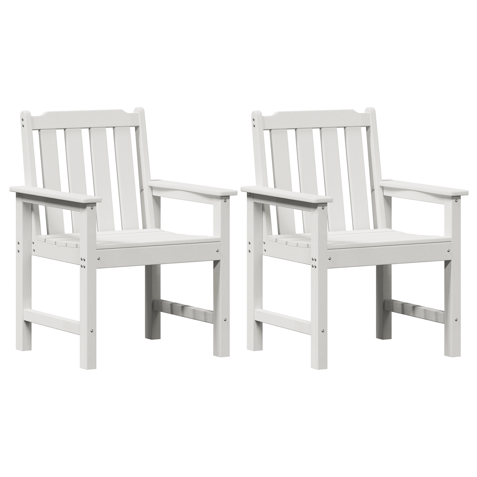 Garden Dining Chairs 2 pcs White HDPE - Image 2