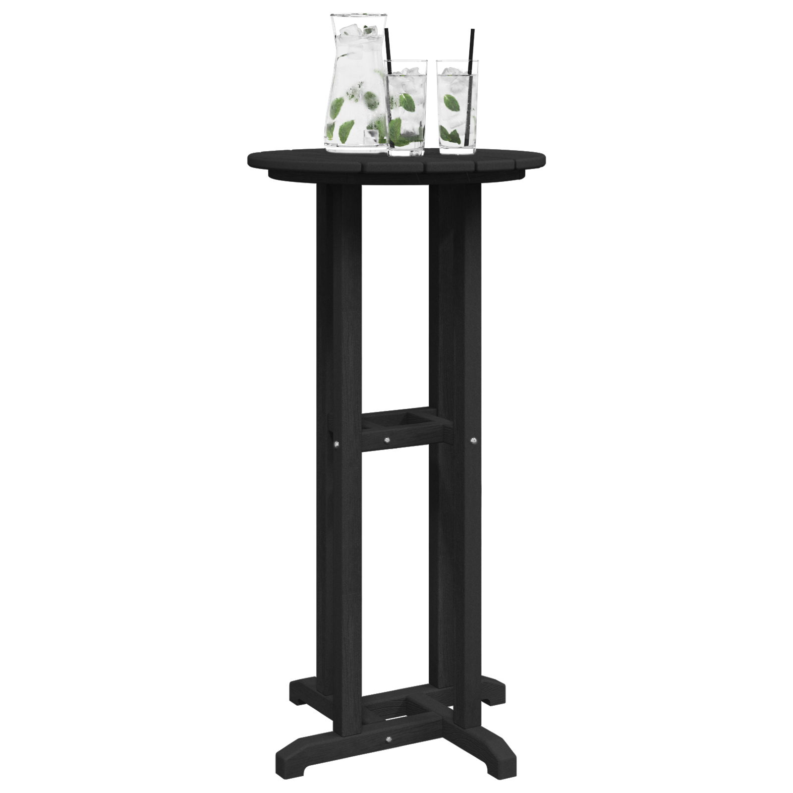 Bar Table Black 55x55x107 cm HDPE - Image 3