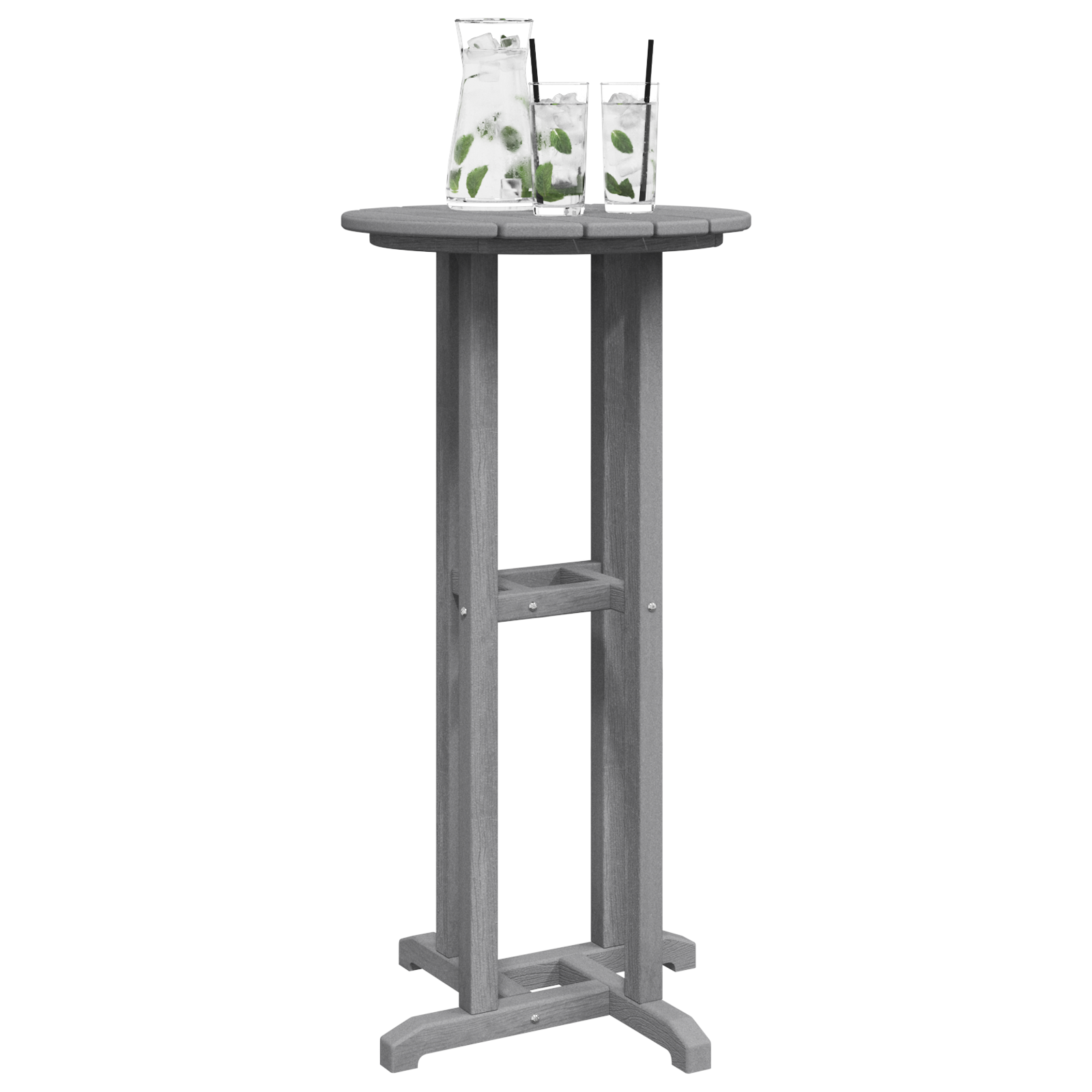 Bar Table Light Grey 55x55x107 cm HDPE - Image 3