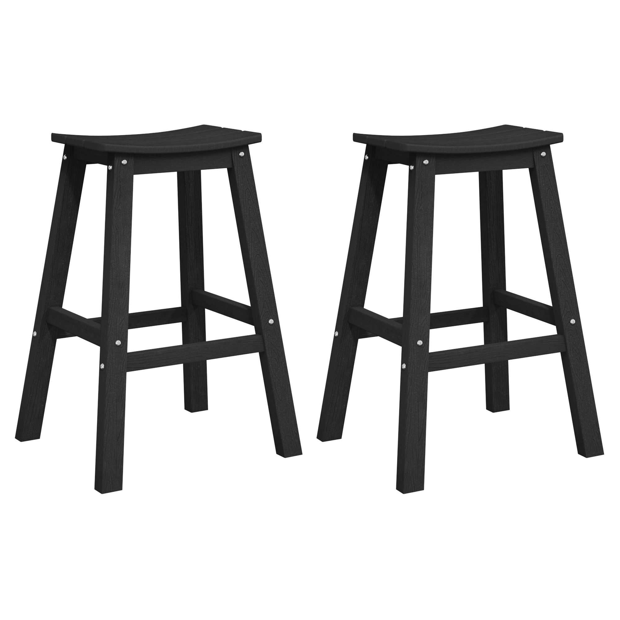 Bar Stools 2 pcs Black HDPE - Image 2