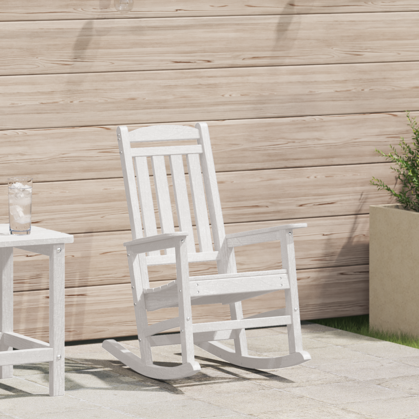 Garden Rocking Chair White 70x92x108 cm HDPE