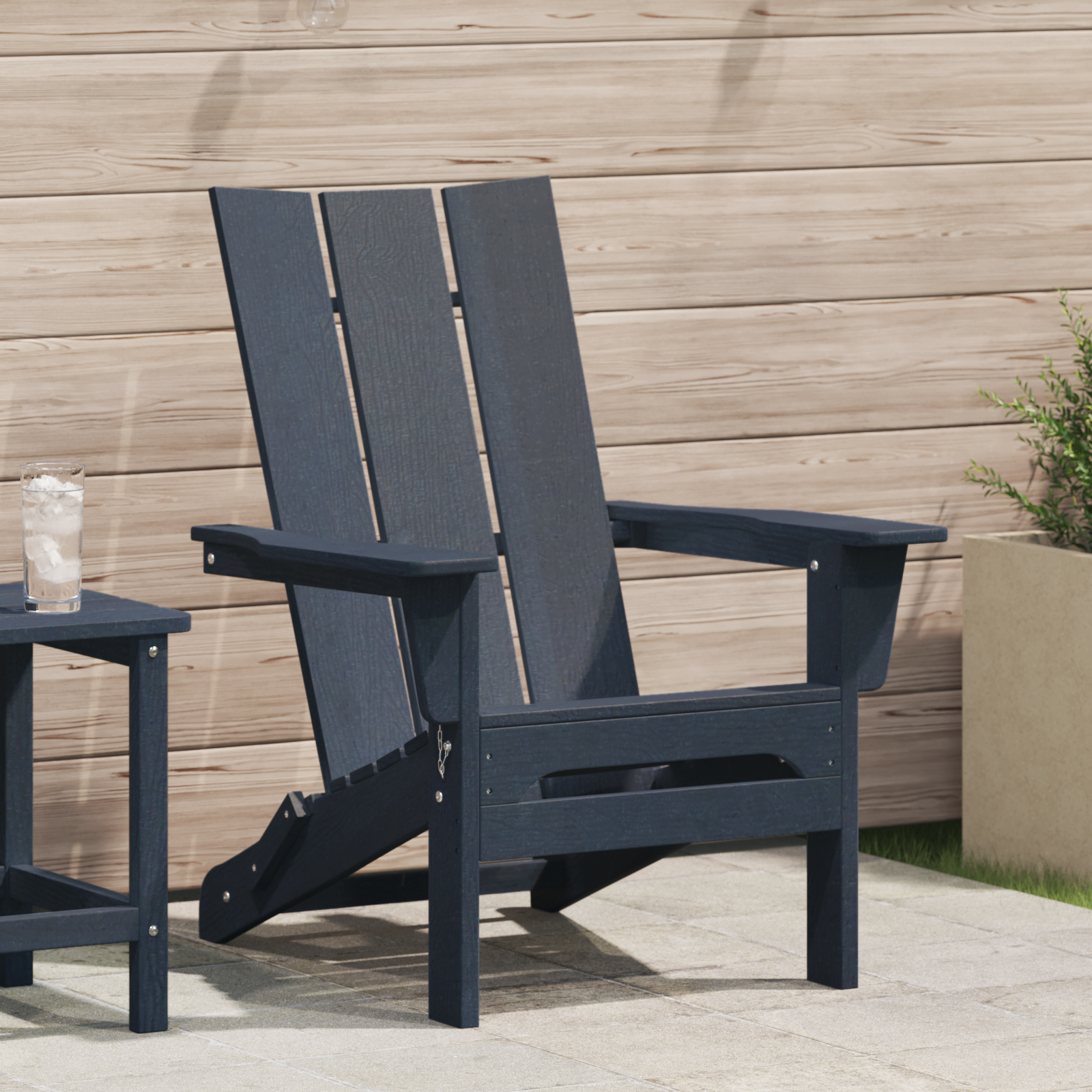 Folding Adirondack Chair Navy Blue 74.5x80.5x90 cm HDPE