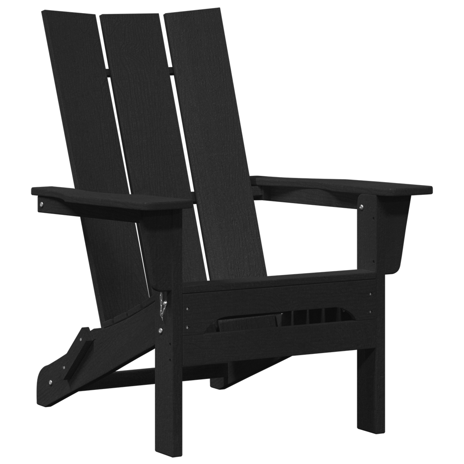Folding Adirondack Chair Black 74.5x80.5x90 cm HDPE - Image 2