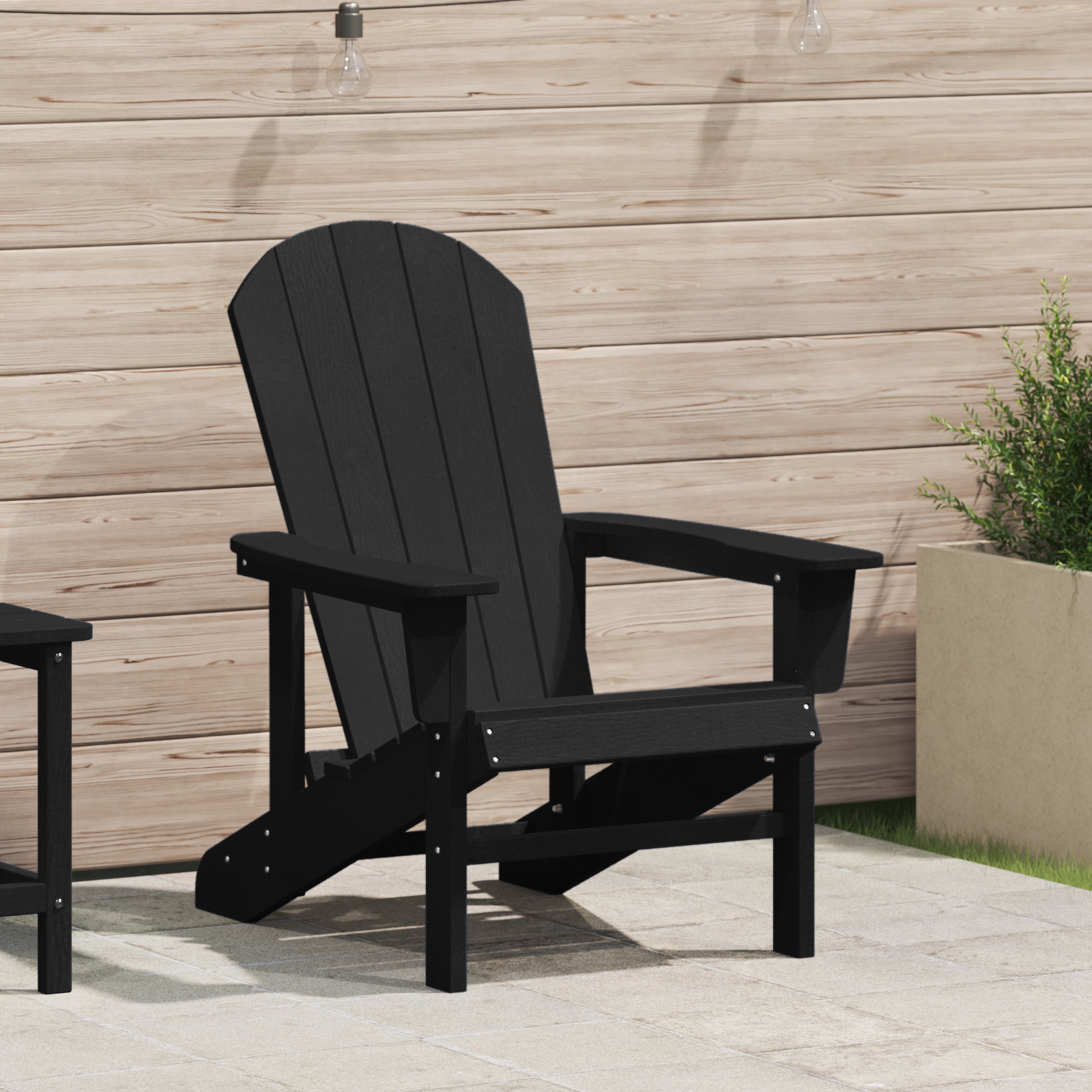Adirondack Chair Black 74x82x91 cm HDPE