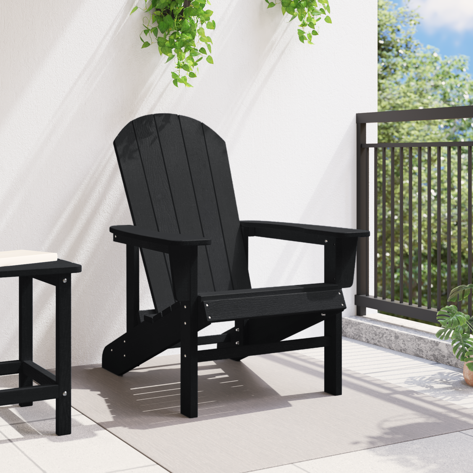 Adirondack Chair Black 74x82x91 cm HDPE - Image 3