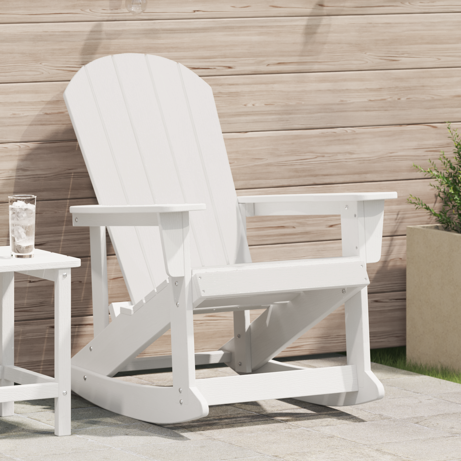 Adirondack Schaukelstuhl Weiß 73.5x92x90 cm HDPE - Gartenmöbel - Your Garden Eden
