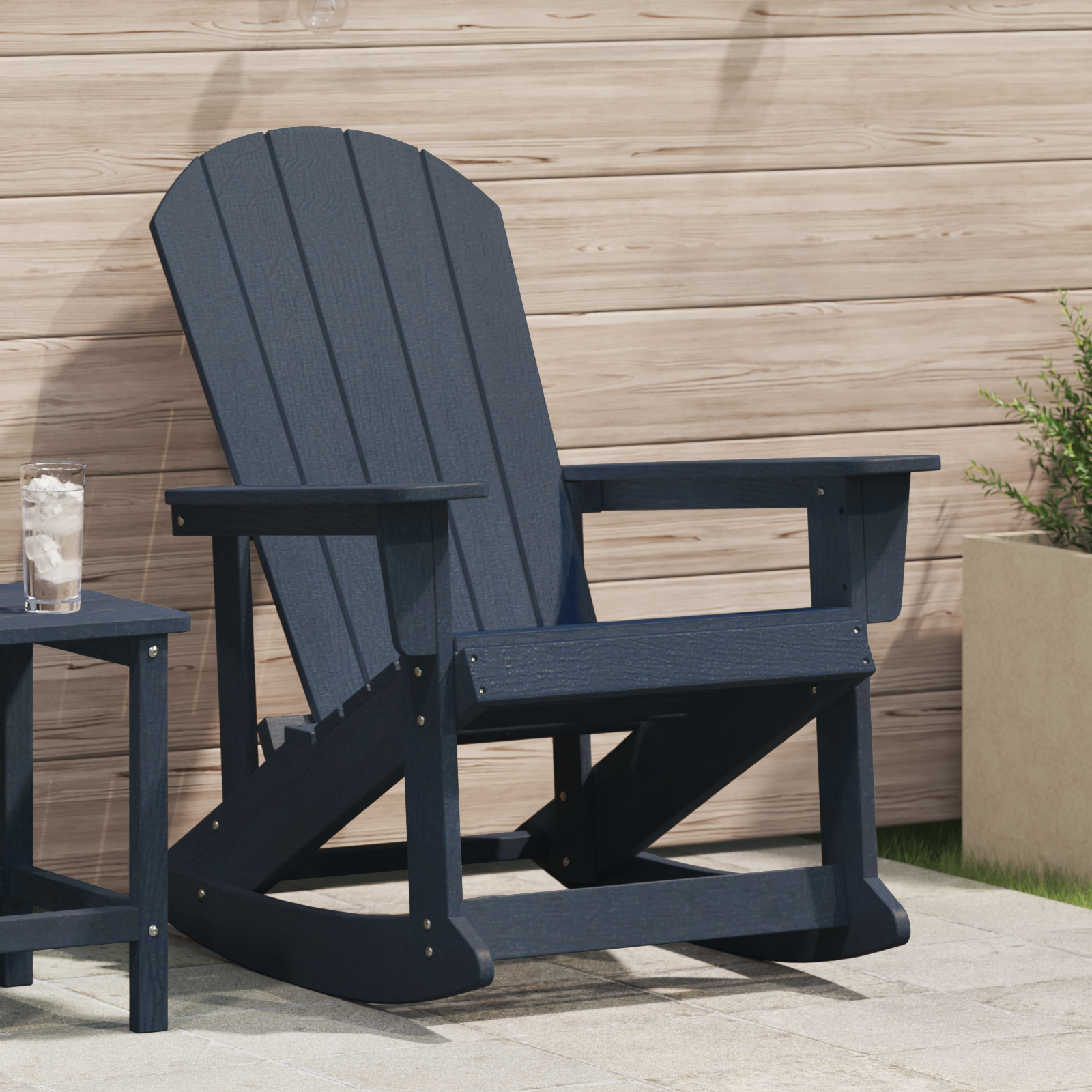 Adirondack Rocking Chair Navy Blue 73.5x92x90 cm HDPE