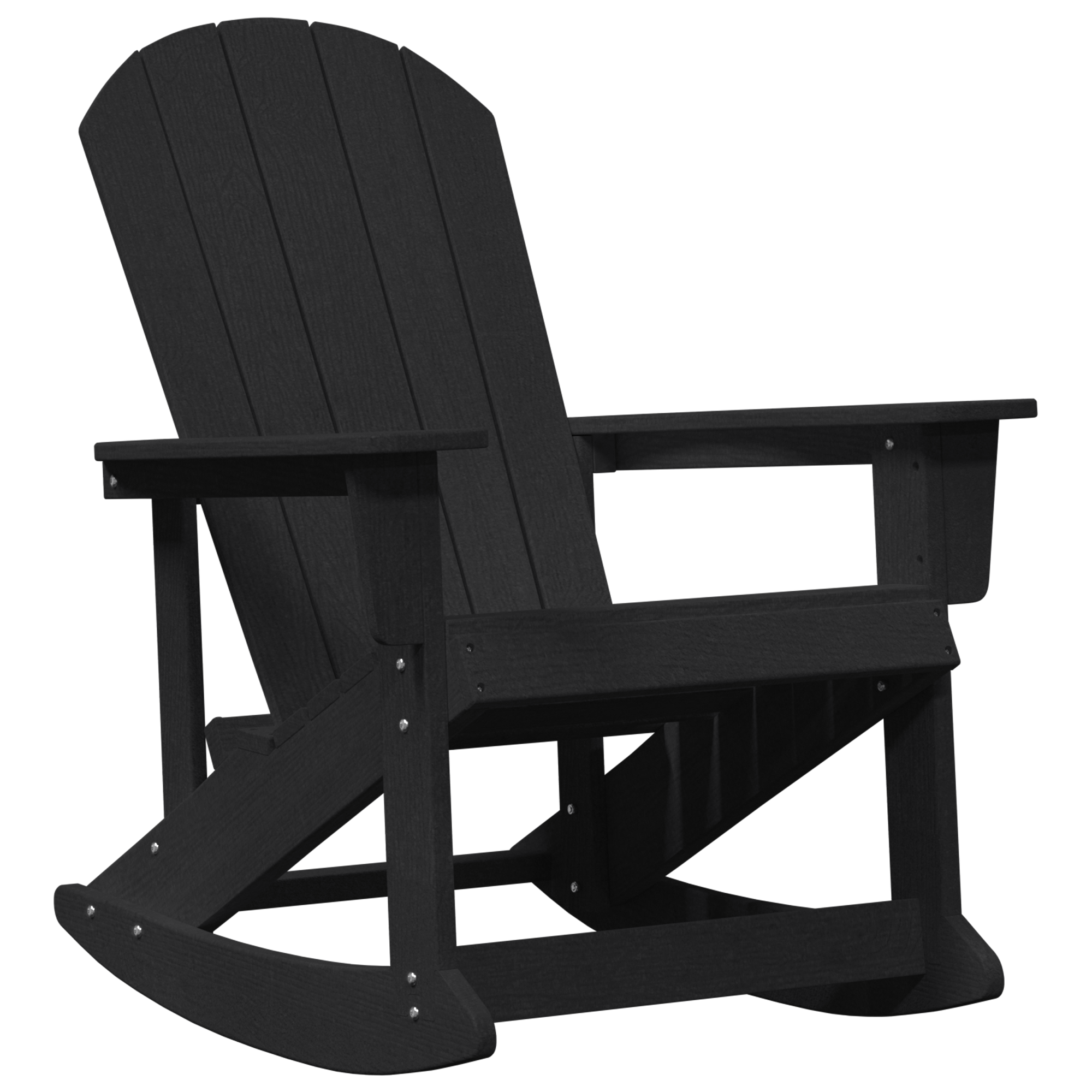 Adirondack Schaukelstuhl Schwarz 73.5x92x90 cm HDPE - Gartenmöbel - Your Garden Eden