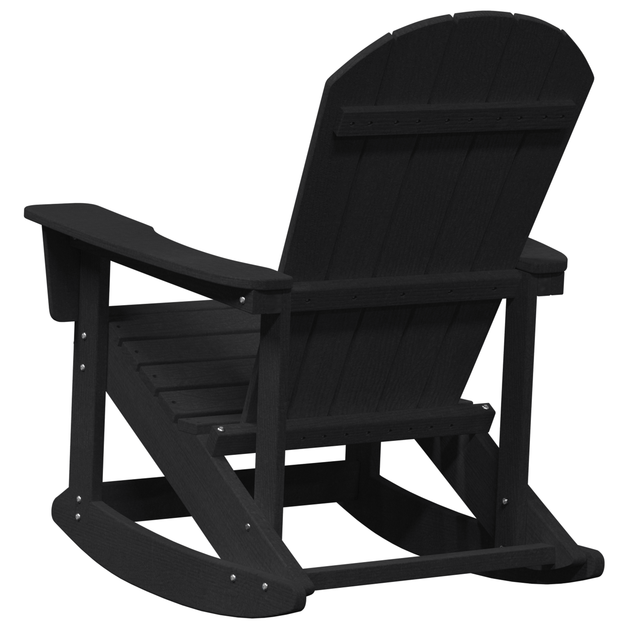 Adirondack Schaukelstuhl Schwarz 73.5x92x90 cm HDPE - Gartenmöbel - Your Garden Eden