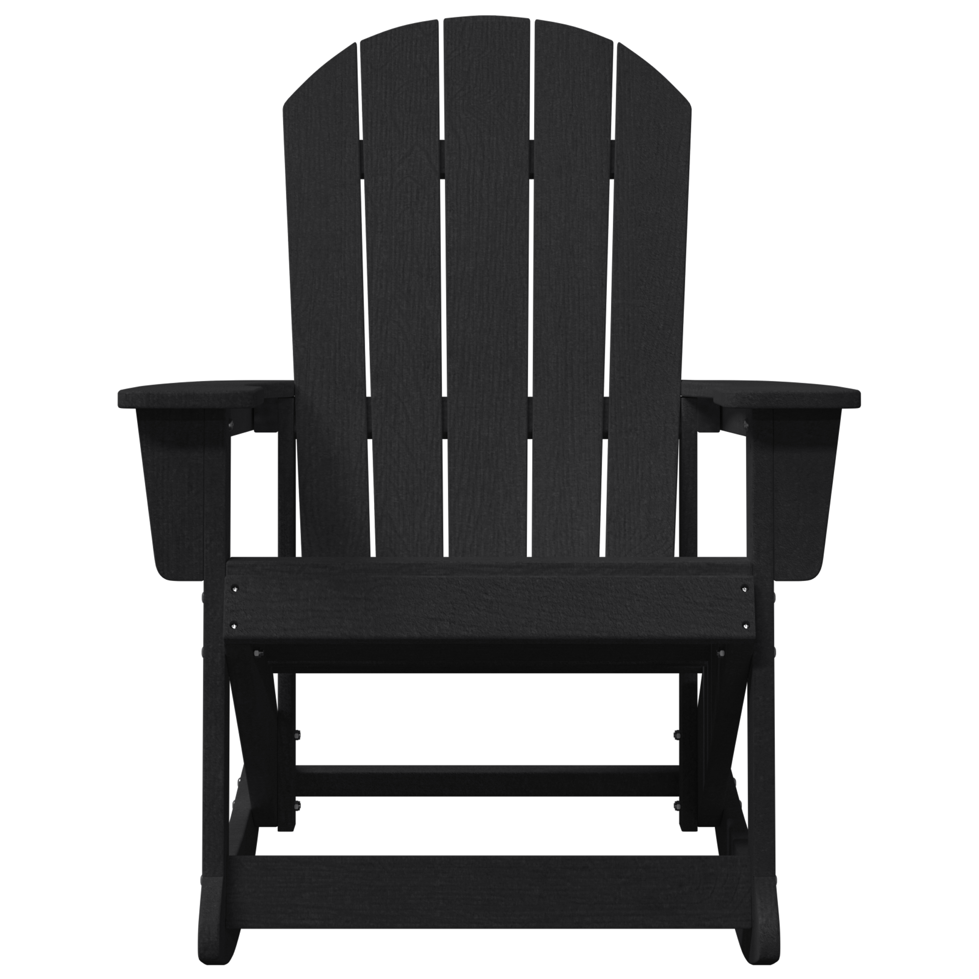 Adirondack Schaukelstuhl Schwarz 73.5x92x90 cm HDPE - Gartenmöbel - Your Garden Eden