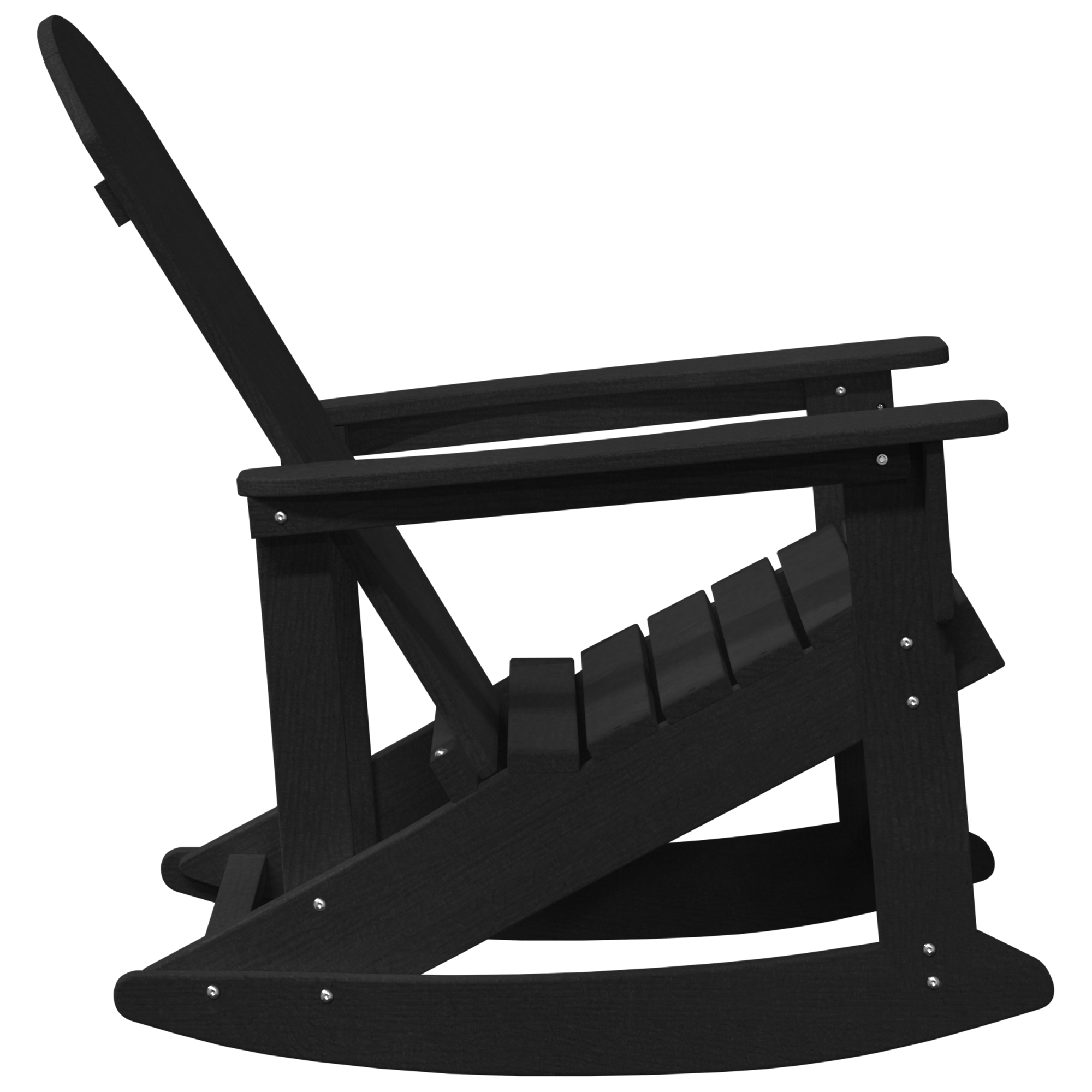 Adirondack Schaukelstuhl Schwarz 73.5x92x90 cm HDPE - Gartenmöbel - Your Garden Eden