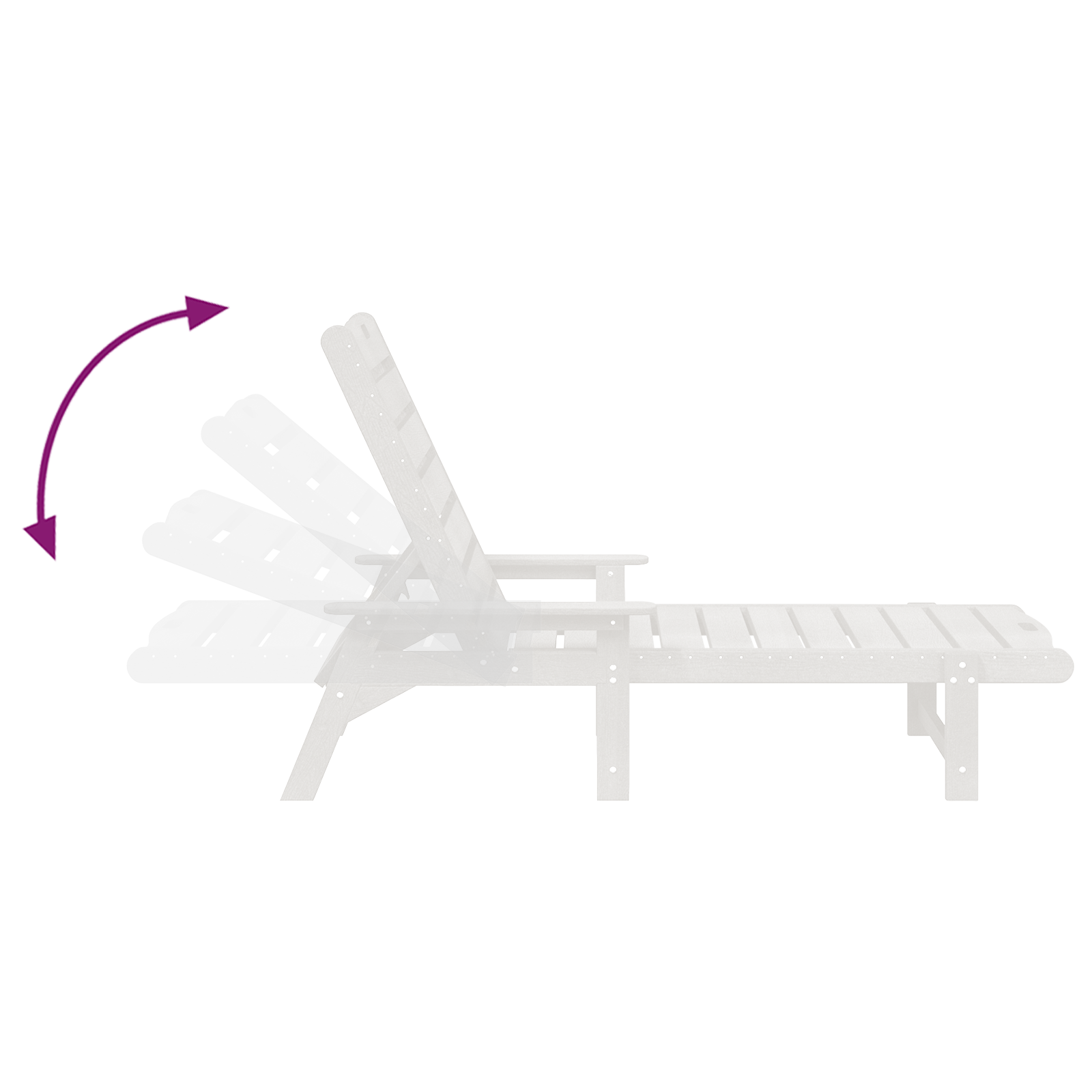 Sun Lounger White 53x162x98.5 cm HDPE - Image 9