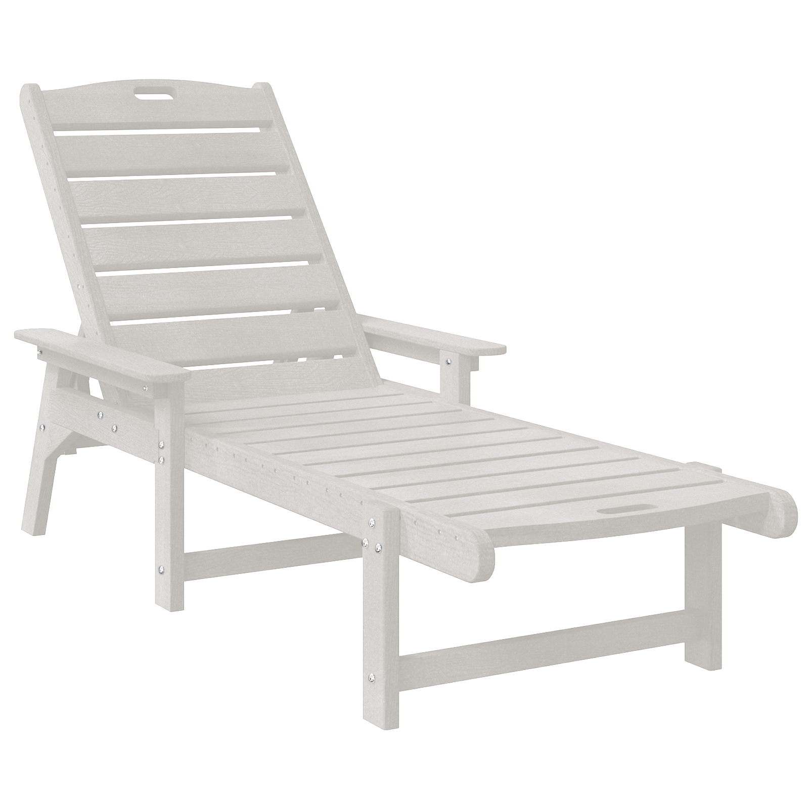 Sun Lounger White 53x162x98.5 cm HDPE - Image 2