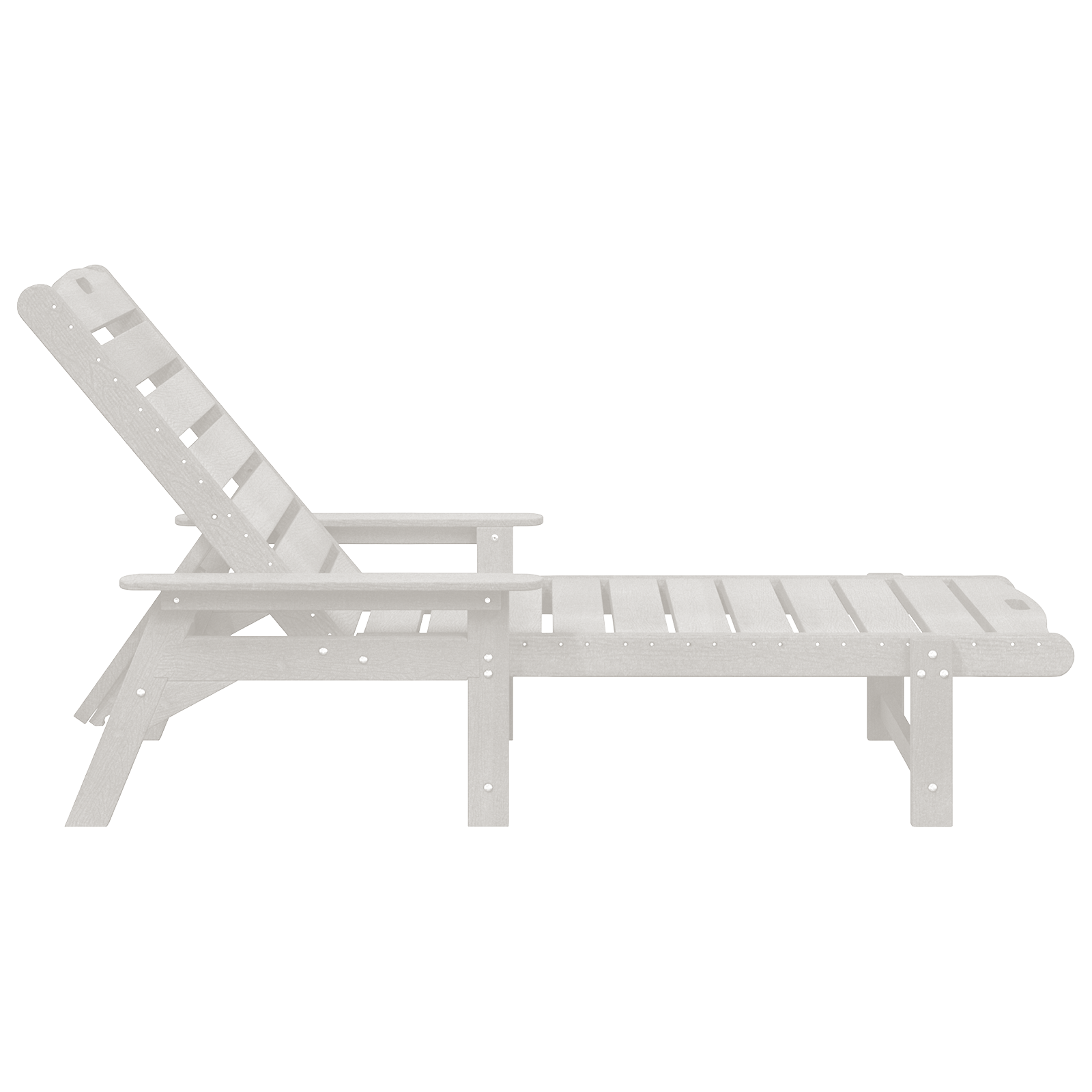 Sun Lounger White 53x162x98.5 cm HDPE - Image 5