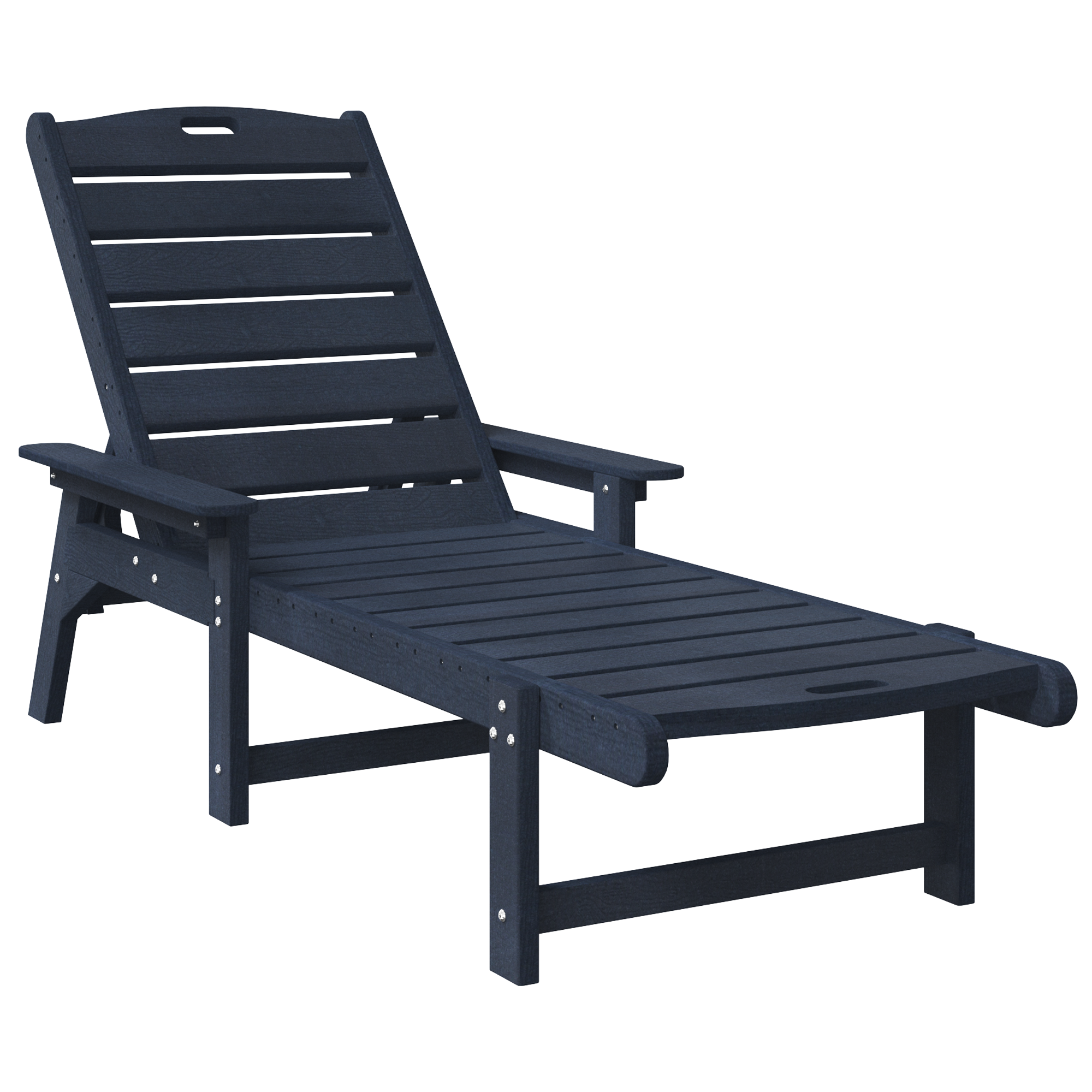 Sun Lounger Navy Blue 53x162x98.5 cm HDPE - Image 2