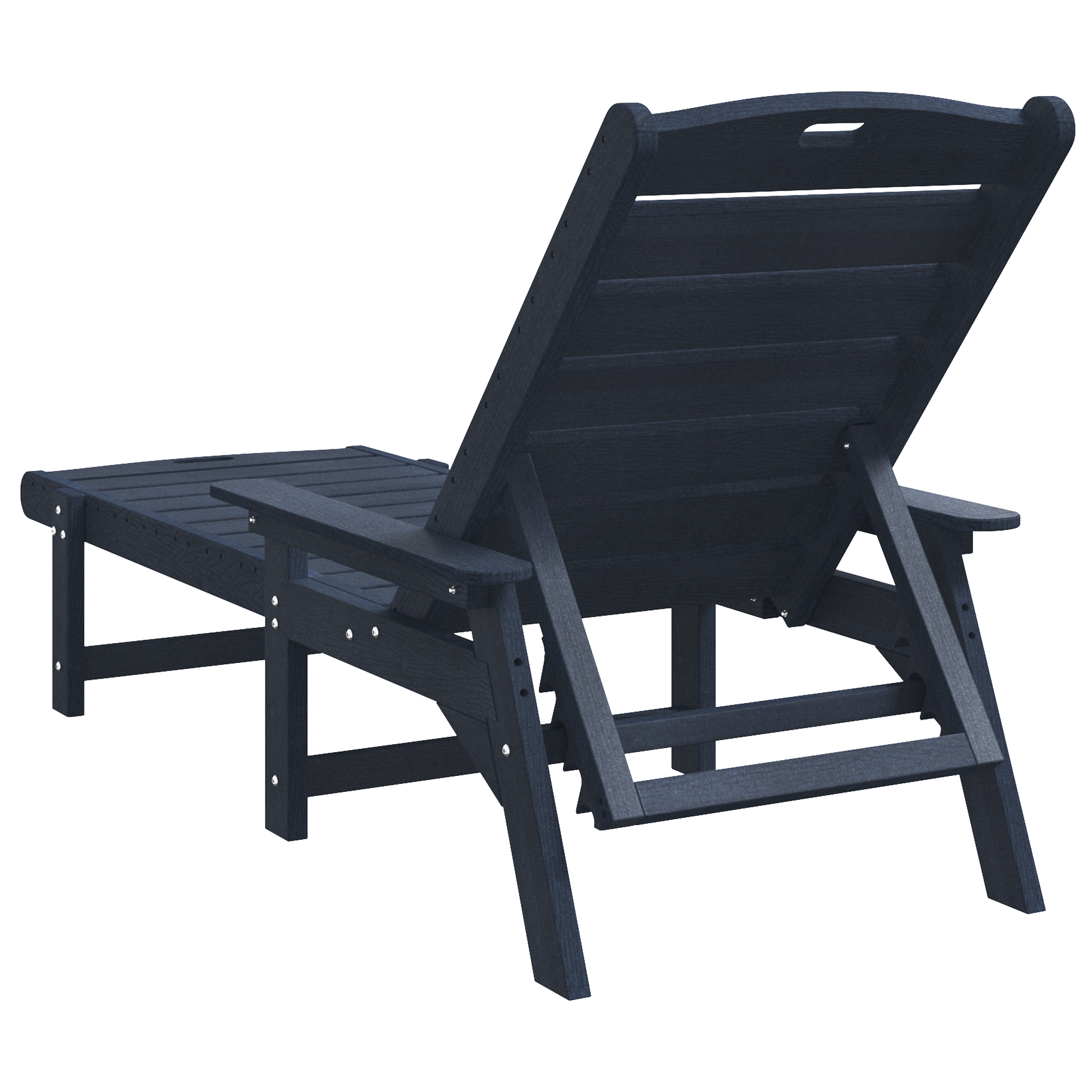 Sun Lounger Navy Blue 53x162x98.5 cm HDPE - Image 6