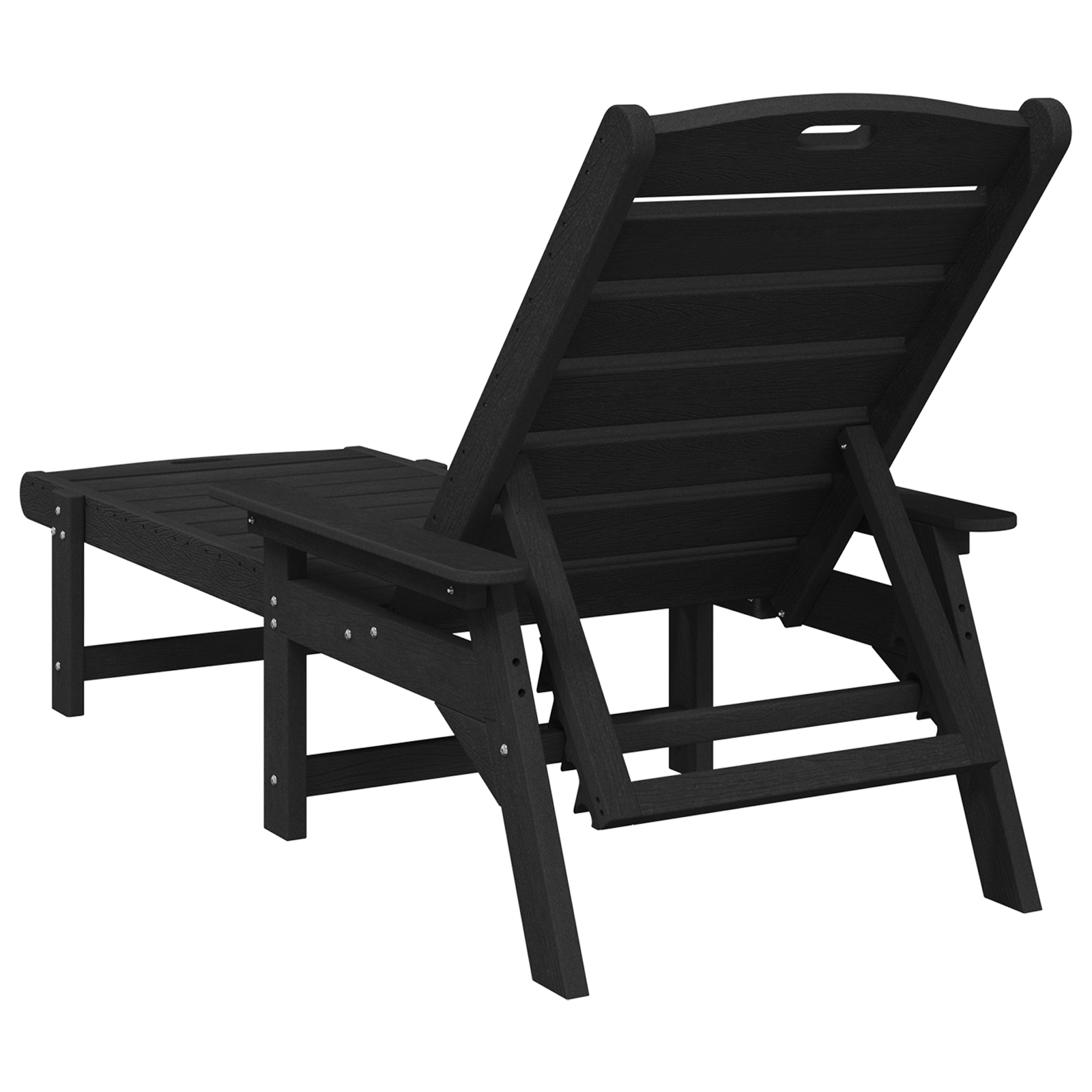 Sun Lounger Black 53x162x98.5 cm HDPE - Image 6