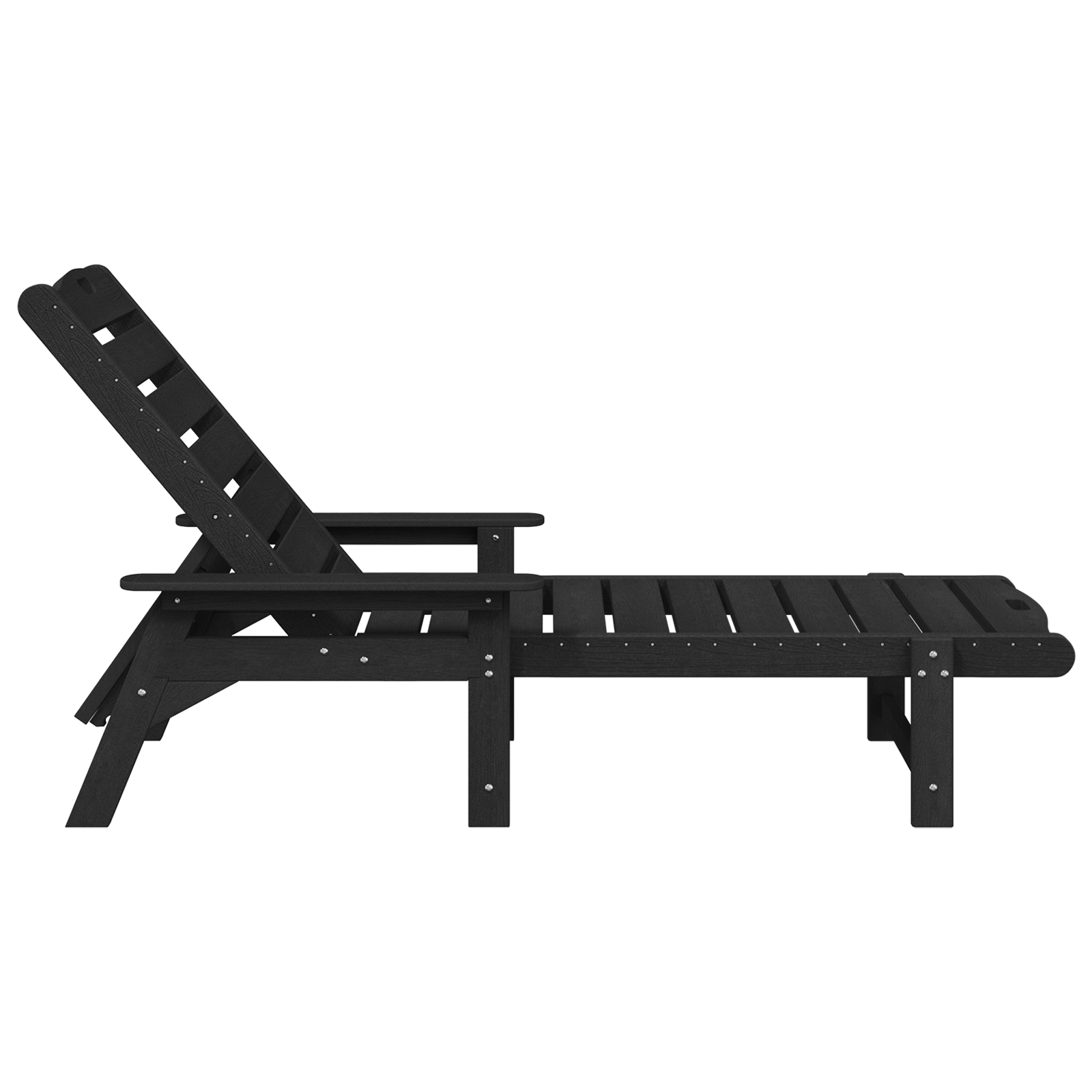 Sun Lounger Black 53x162x98.5 cm HDPE - Image 5