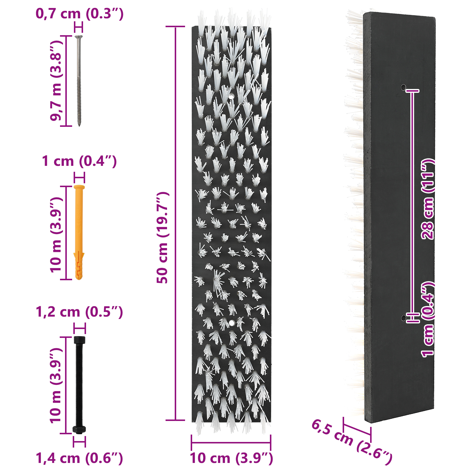 Cattle Brushes Wall-Mounted 50x10x6.5 cm - Image 9