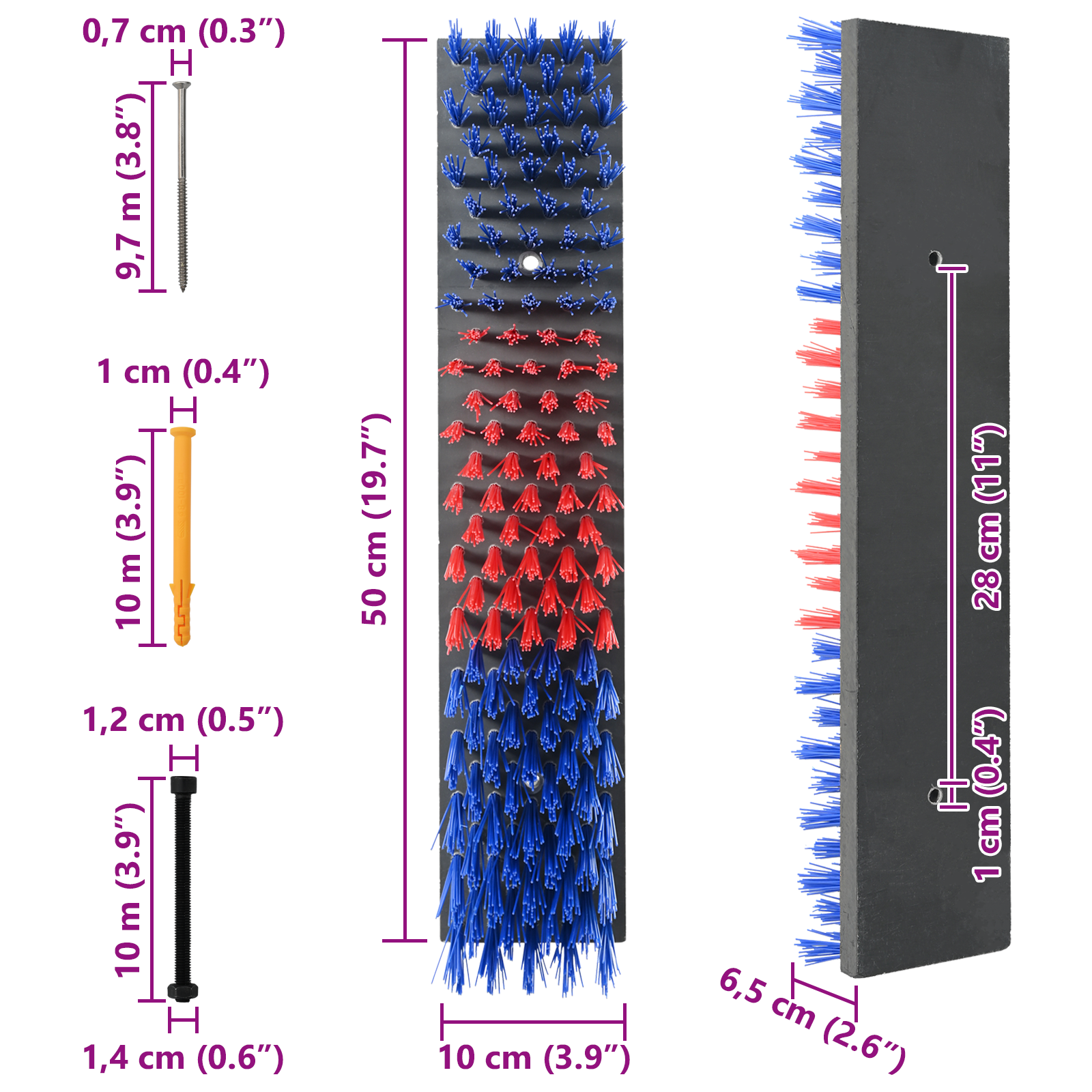 Cattle Brushes Wall-Mounted 50x10x6.5 cm - Image 9