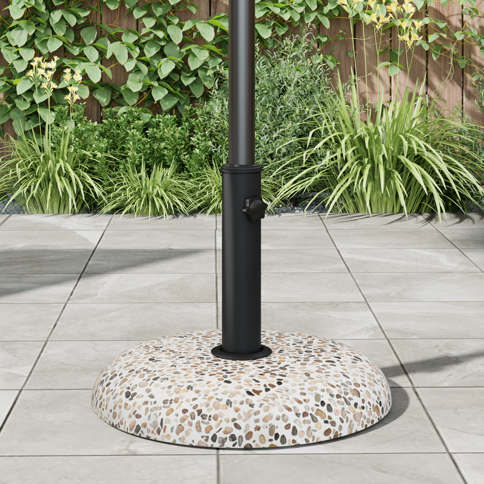 Parasol Base for 37/42/52/58mm Poles Multicolour Concrete 20 kg - Image 4