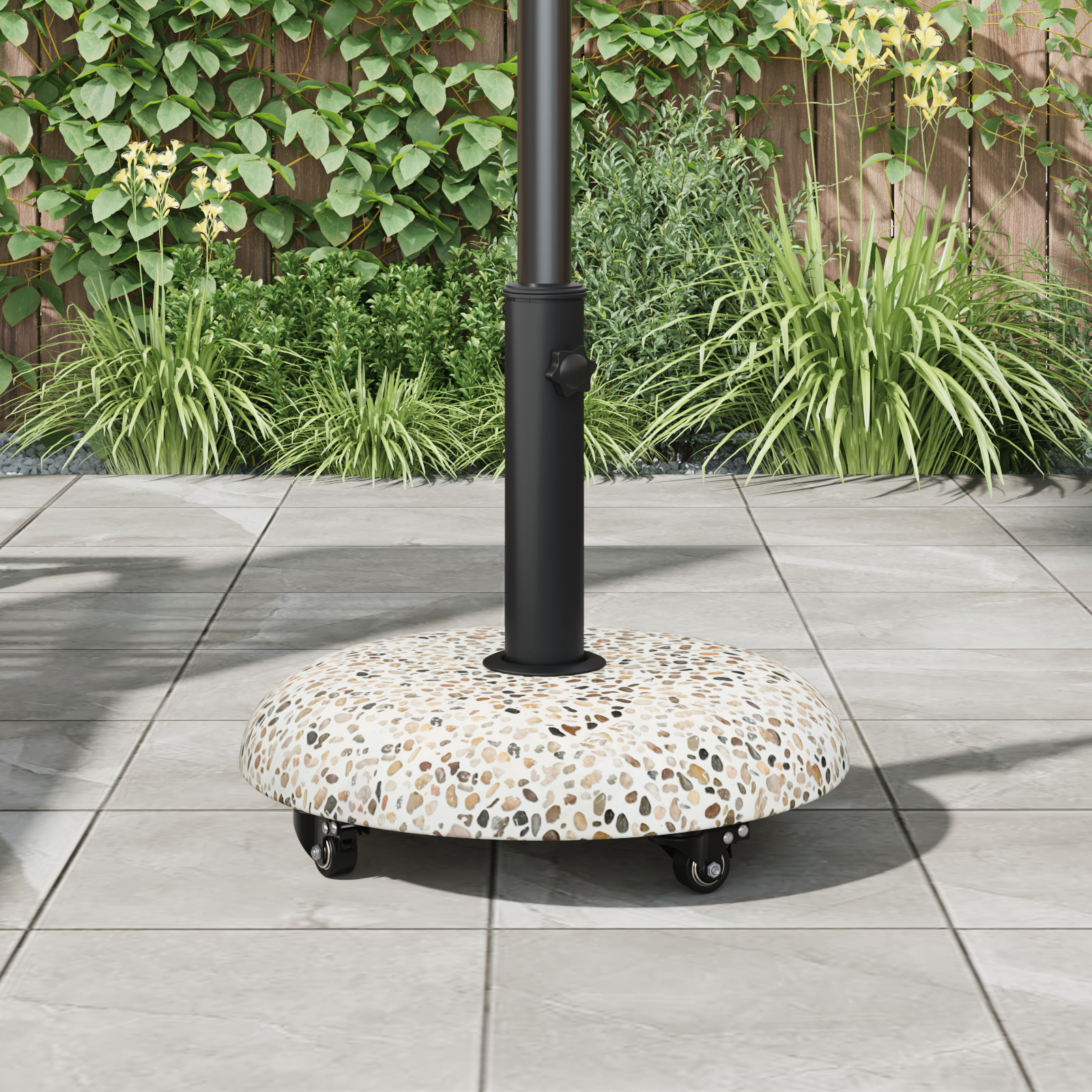 Wheeled Parasol Base for 37/42/52/58mm Poles Multicolour Concrete - Image 4