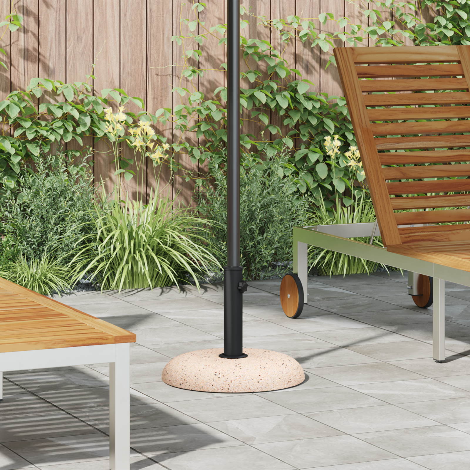 Parasolvoet voor 37/42/52/58mm palen Geel beton 20 kg