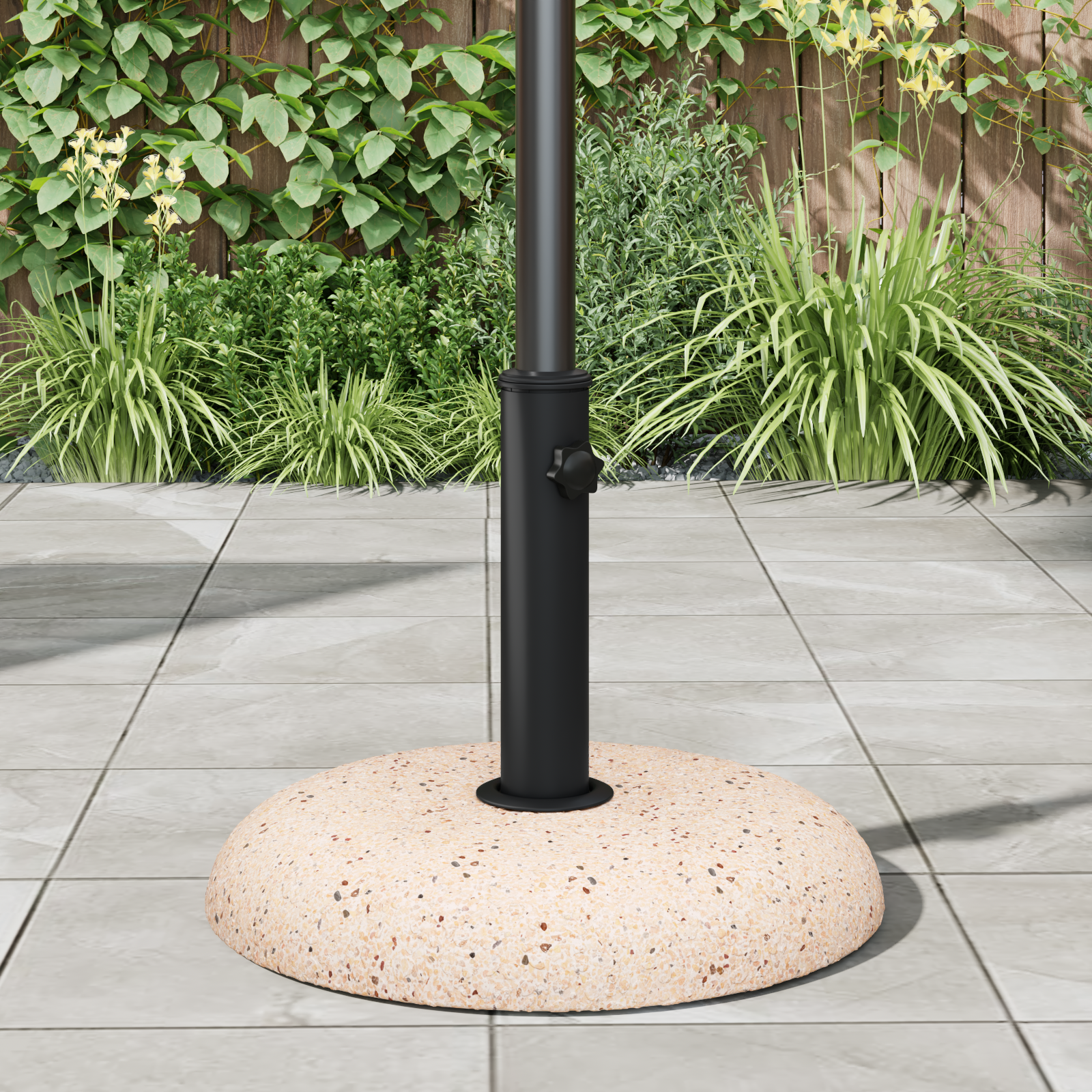 Parasol Base for 37/42/52/58mm Poles Yellow Concrete 20 kg - Image 4