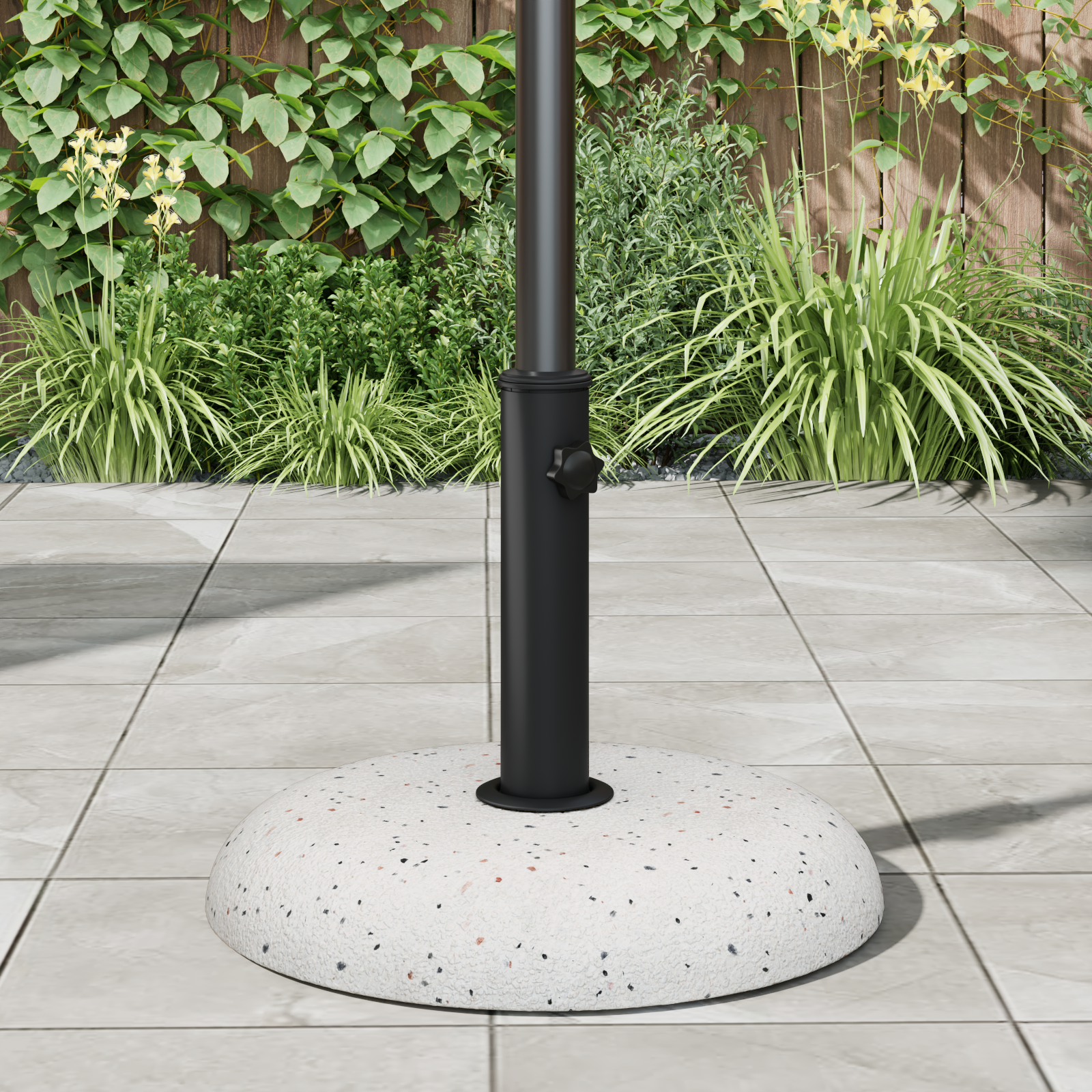 Parasol Base for 37/42/52/58mm Poles White Concrete 20 kg - Image 4