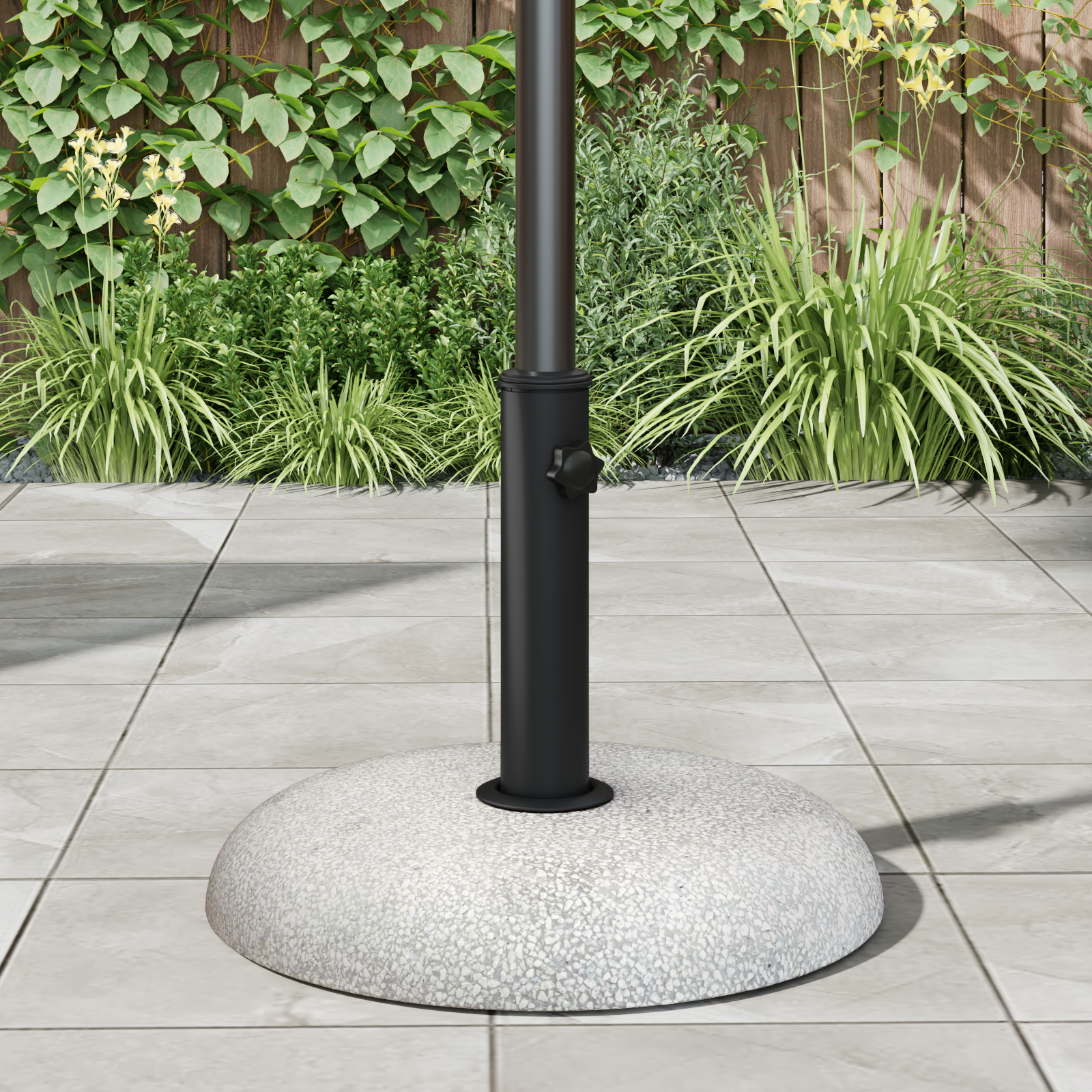 Parasol Base for 37/42/52/58mm Poles Light Grey Concrete 20 kg - Image 4