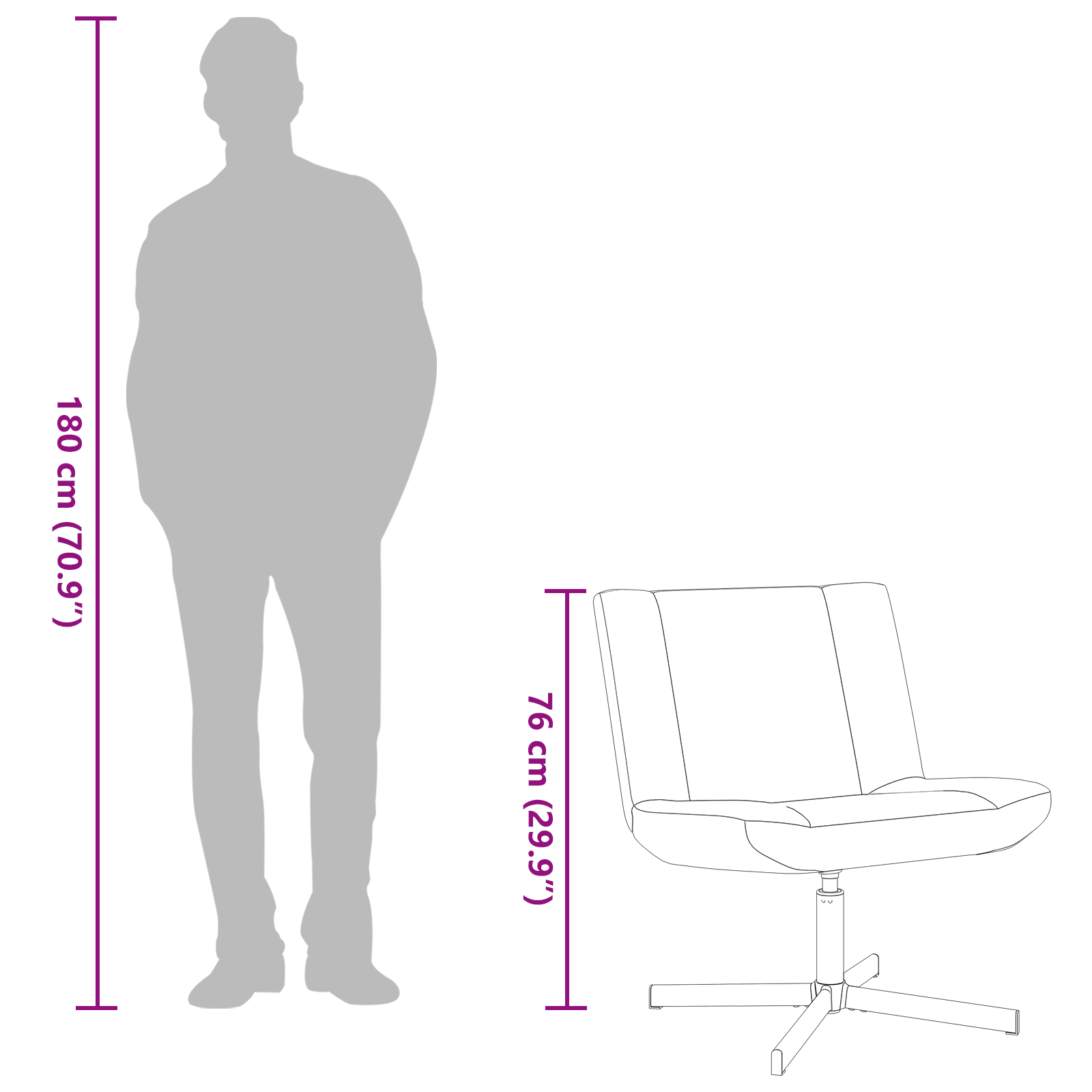 Akzentstuhl Taupe Stoff, Metallbasis Standard Ergonomisch – Bild 11