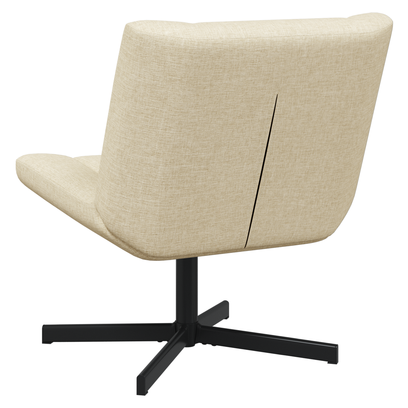 Akzentstuhl Creme Polyesterbezug, Metallbasis Mittel Drehbar – Bild 6