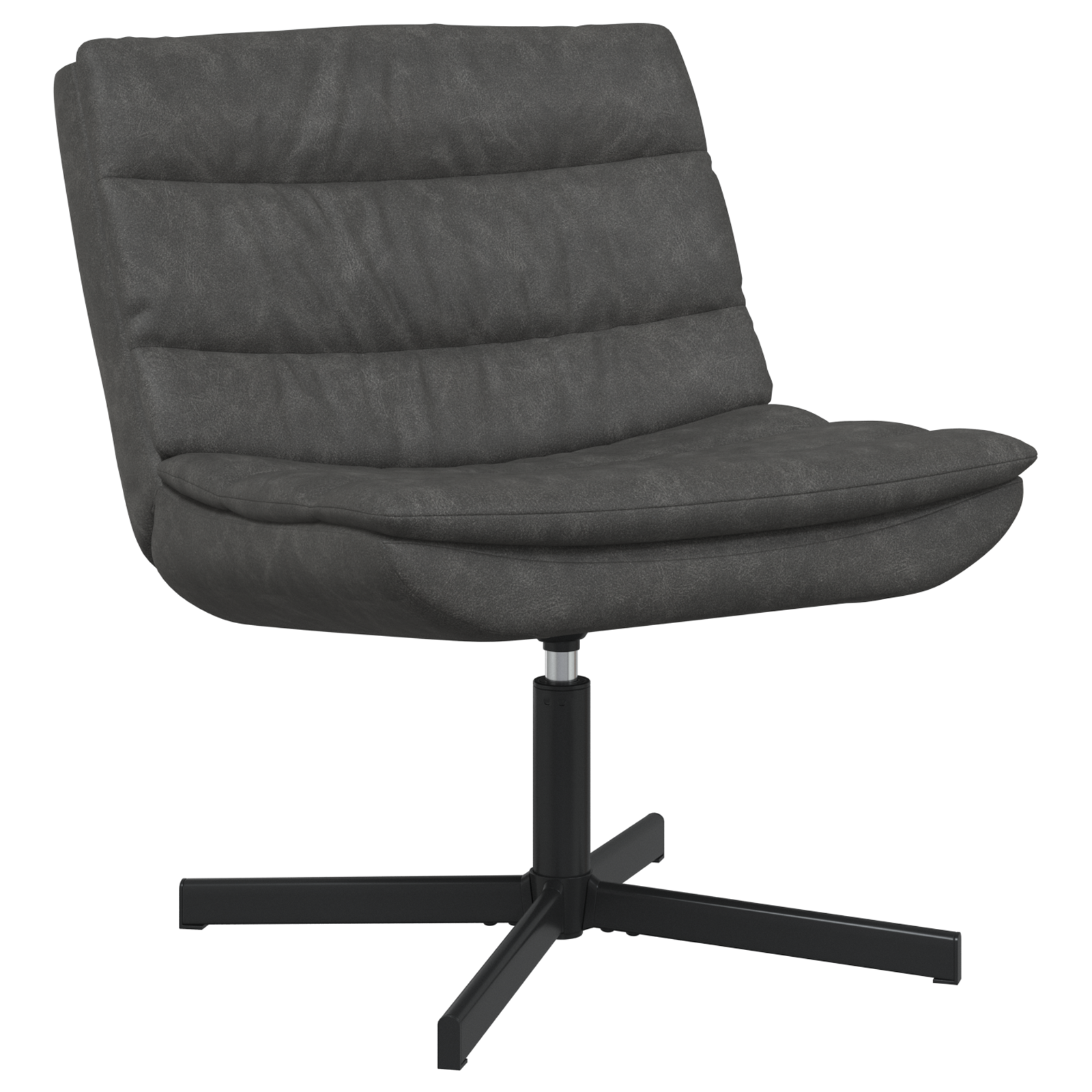 vidaXL grozāmkrēsls Jet Black Poliesters, Metāls Standarta Grozāmkrēsls-image-42007348