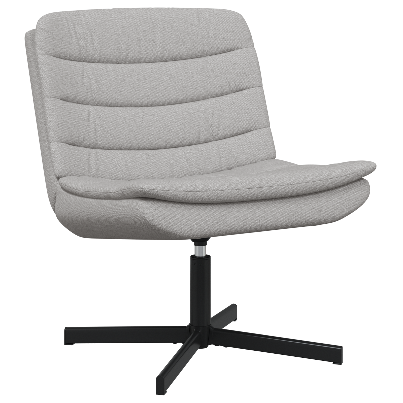 Drehstuhl Hellgrau Polyesterstoff, Metallbasis Mittel – Bild 2