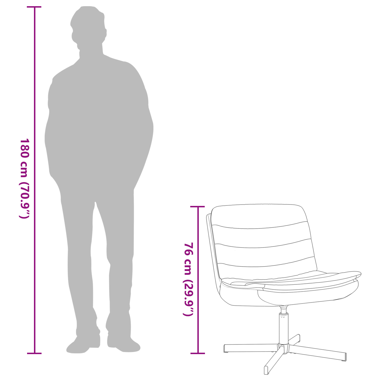 Drehstuhl Hellgrau Polyesterstoff, Metallbasis Mittel – Bild 11