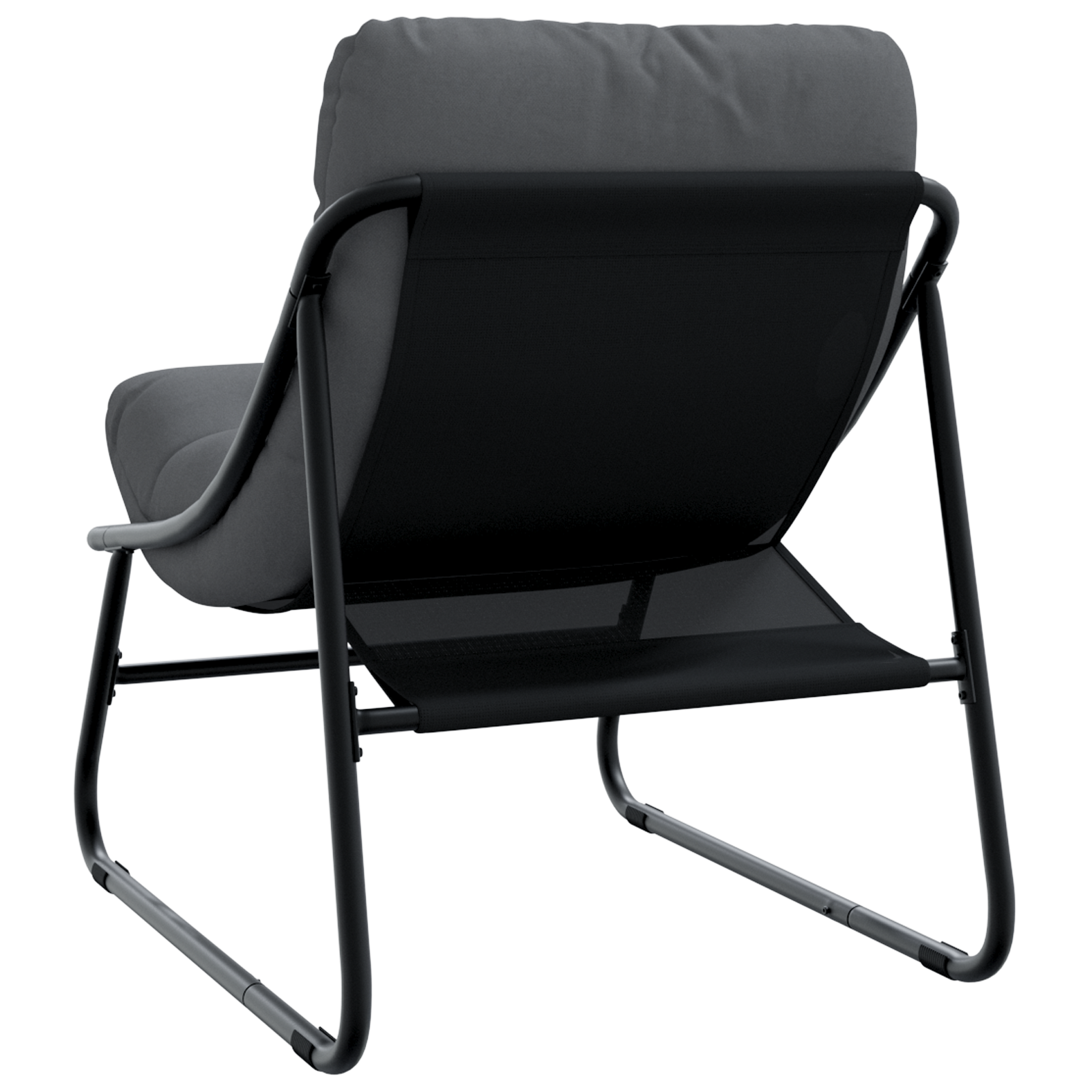 Градински релаксиращи столове 2 бр. с възглавница Черно 60x80x71 см Стомана - Image 8