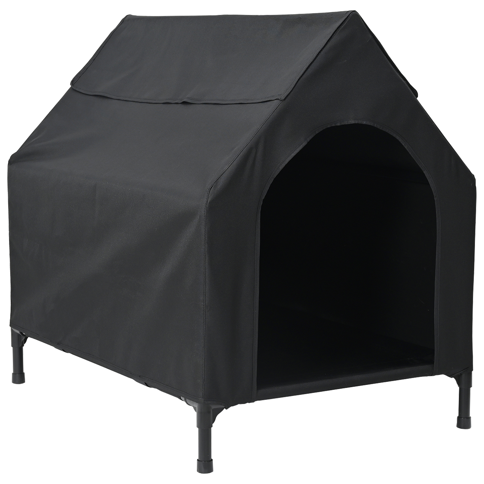Thumbnail - vidaXL Hundehütte Schwarze Oxford-Stoff und Stahl